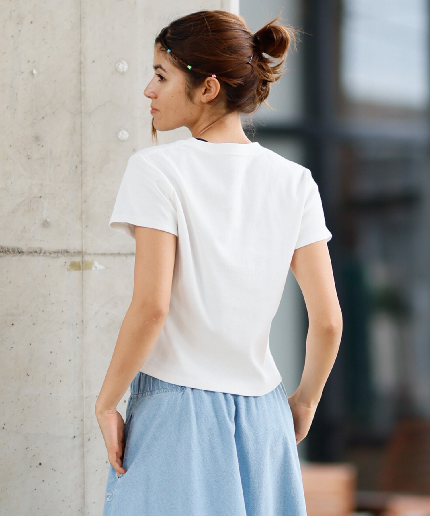 BILLABONG ビラボン 半袖 Tシャツ レディース ミニT フロントプリント クロップド丈 GRAPHIC BABY FIT TEE BF013-215(SCS-M)