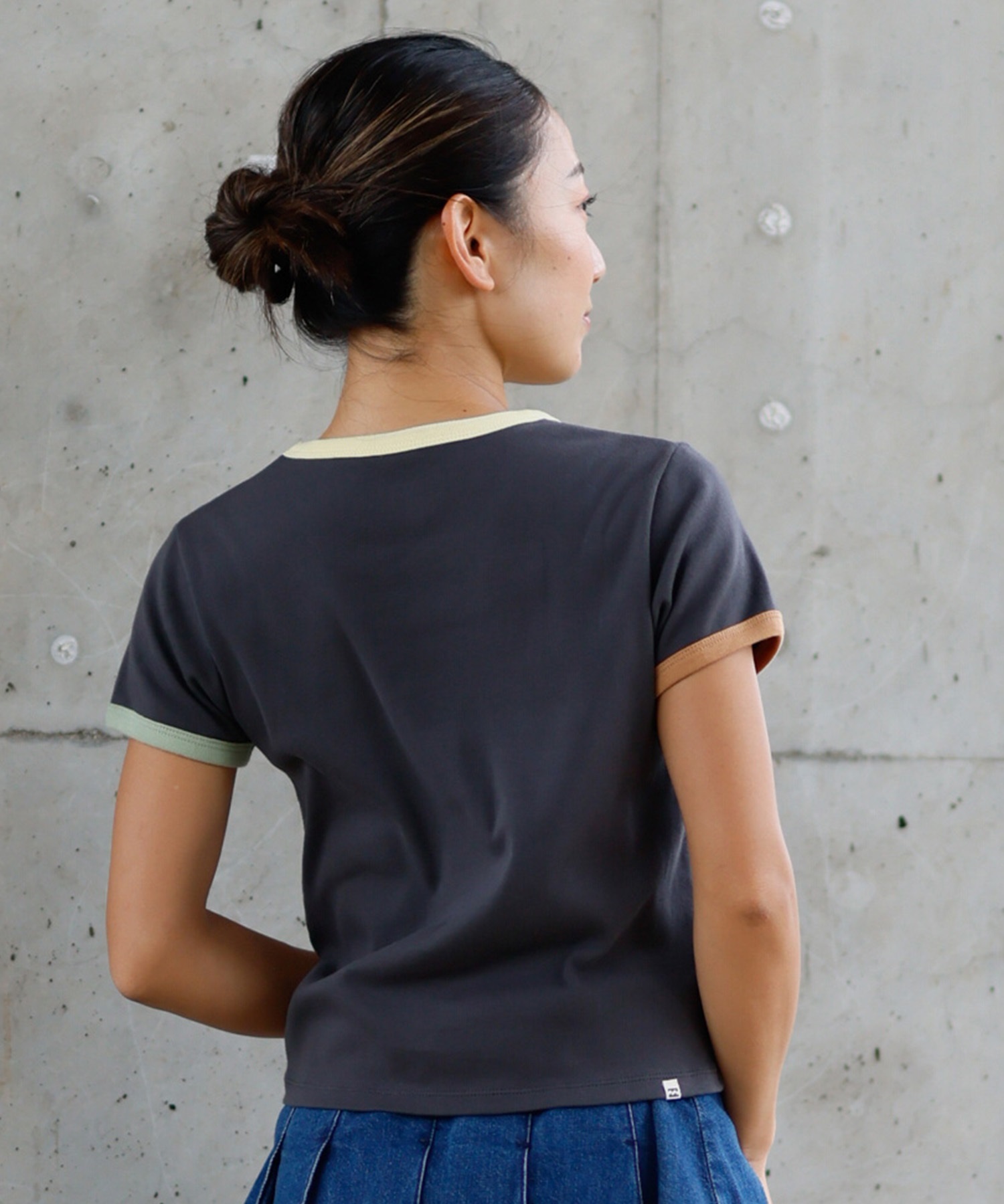 BILLABONG ビラボン 半袖 Tシャツ レディース ミニT クロップド丈 リンガーシャツ BF013-216(SCS-M)