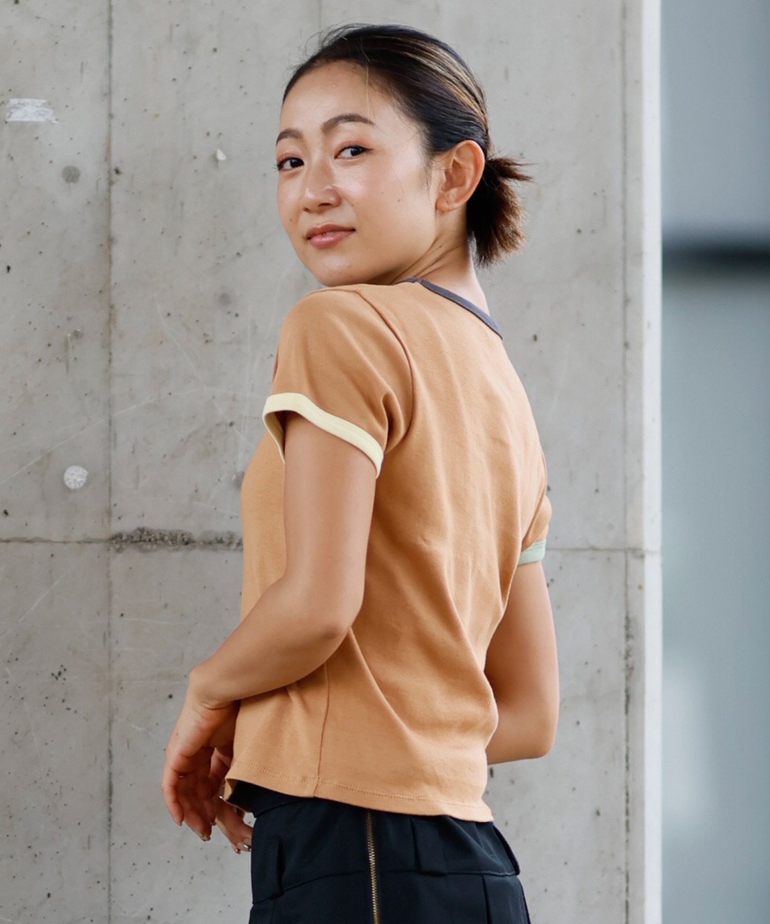 BILLABONG ビラボン 半袖 Tシャツ レディース ミニT クロップド丈 リンガーシャツ BF013-216(SCS-M)