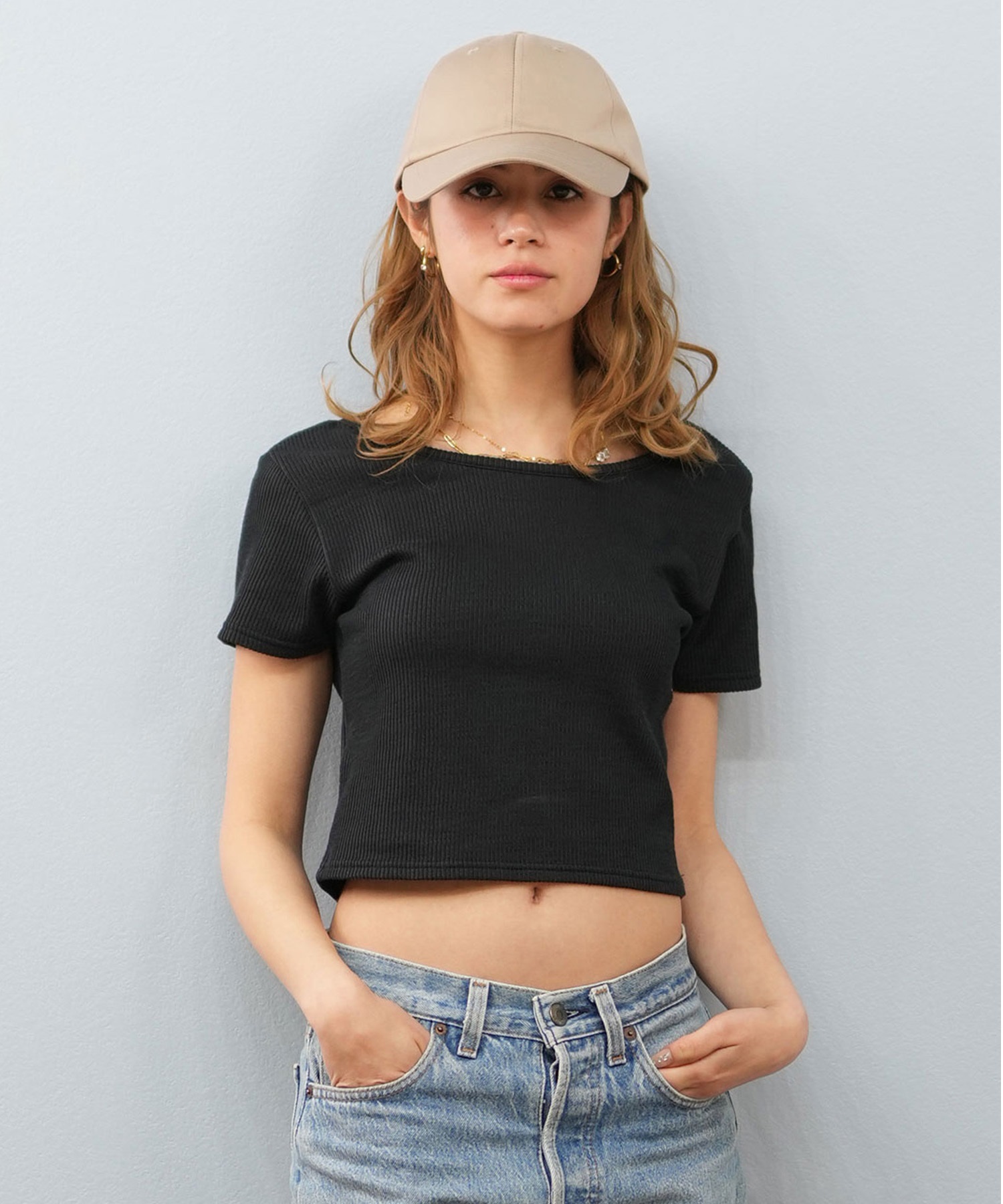 BILLABONG ビラボン 半袖 Tシャツ レディース ミニT 無地 クロップド丈 2WAY BABY FIT TEE BF013-217(SCS-M)