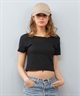 BILLABONG ビラボン 半袖 Tシャツ レディース ミニT 無地 クロップド丈 2WAY BABY FIT TEE BF013-217(SCS-M)