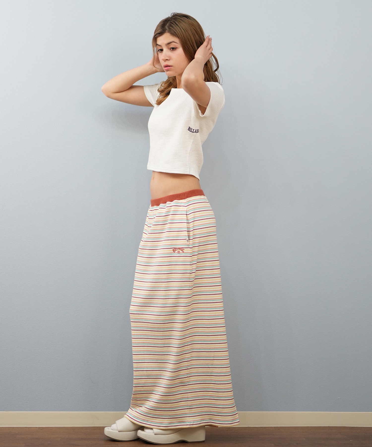 BILLABONG ビラボン 半袖 Tシャツ レディース ミニT 無地 クロップド丈 2WAY BABY FIT TEE BF013-217(SCS-M)