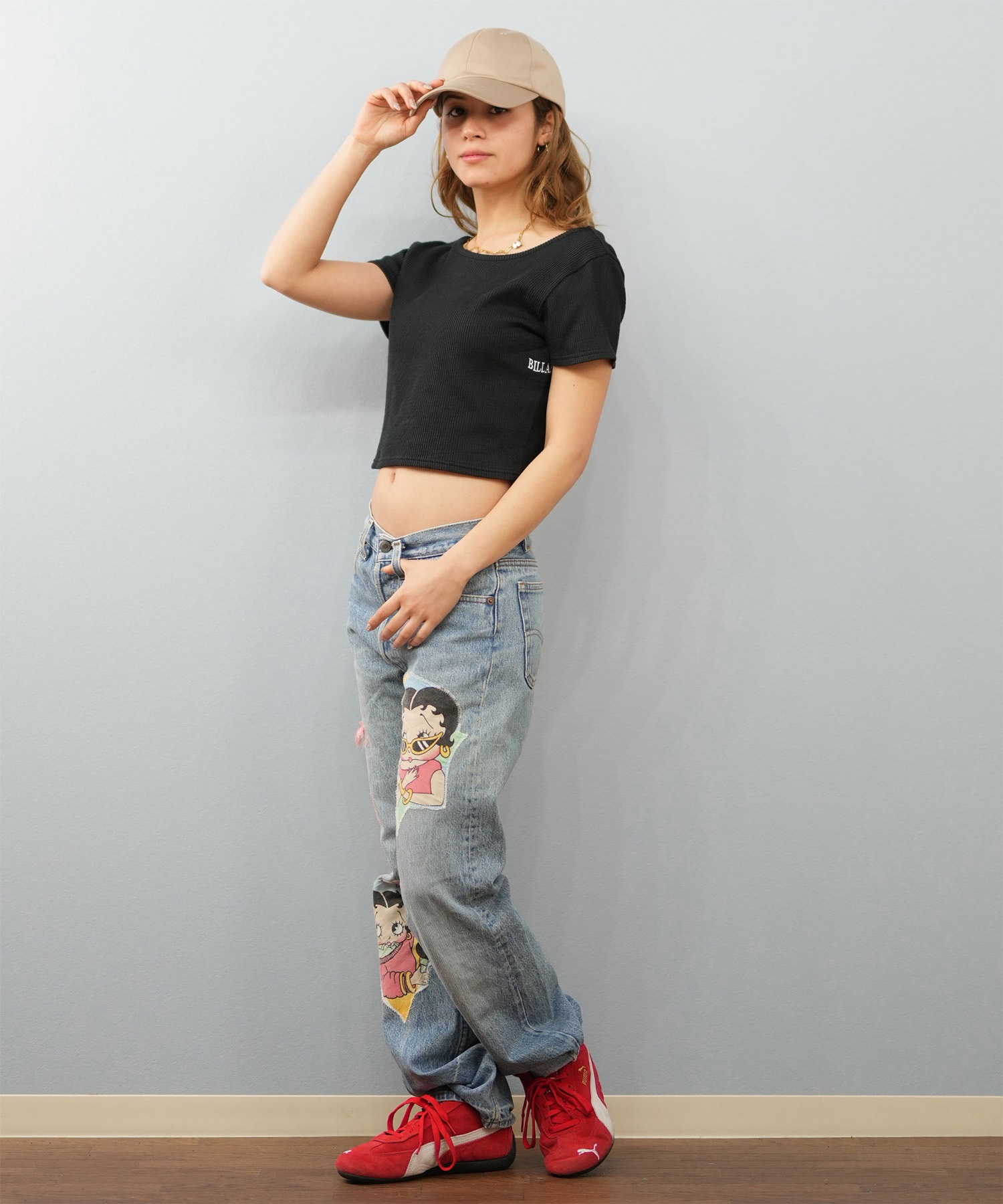 BILLABONG ビラボン 半袖 Tシャツ レディース ミニT 無地 クロップド丈 2WAY BABY FIT TEE BF013-217(SCS-M)