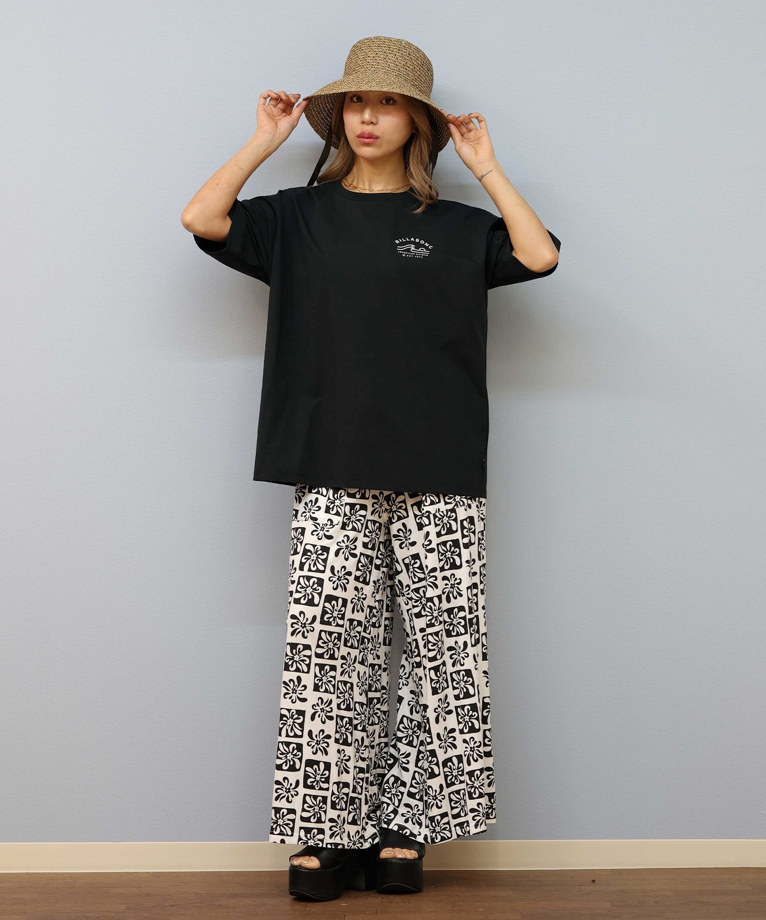 BILLABONG ビラボン レディース 半袖 Tシャツ ラッシュTシャツ 水陸両用 UVケア ユーティリティ BF013-221(WHT-L)