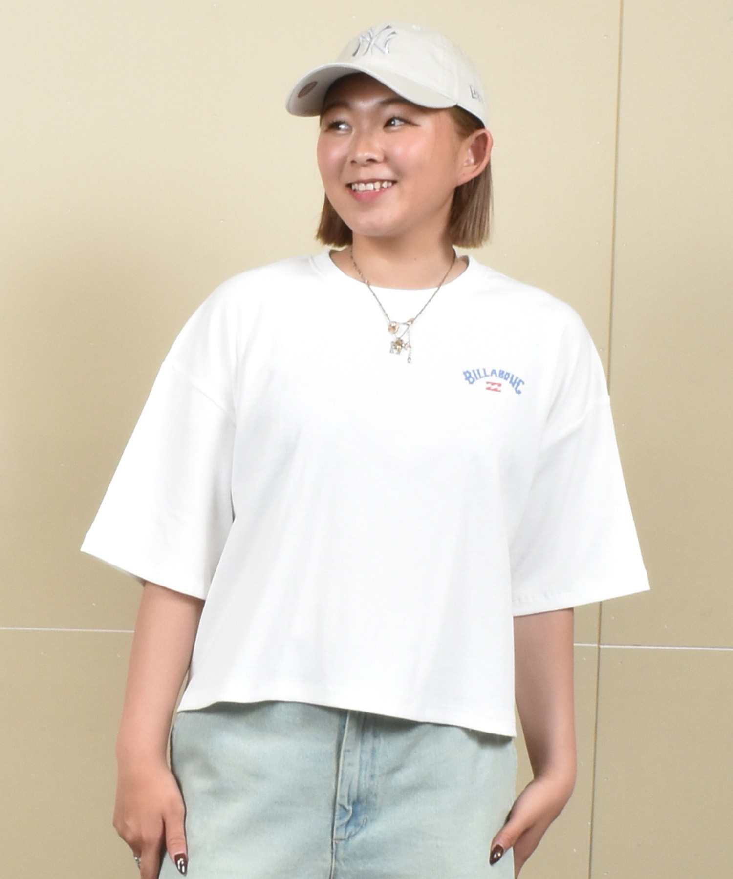 BILLABONG ビラボン 半袖 Tシャツ レディース クロップド丈 ショート丈 バックプリント ヴィンテージ風 BF01C-203(SCS-M)