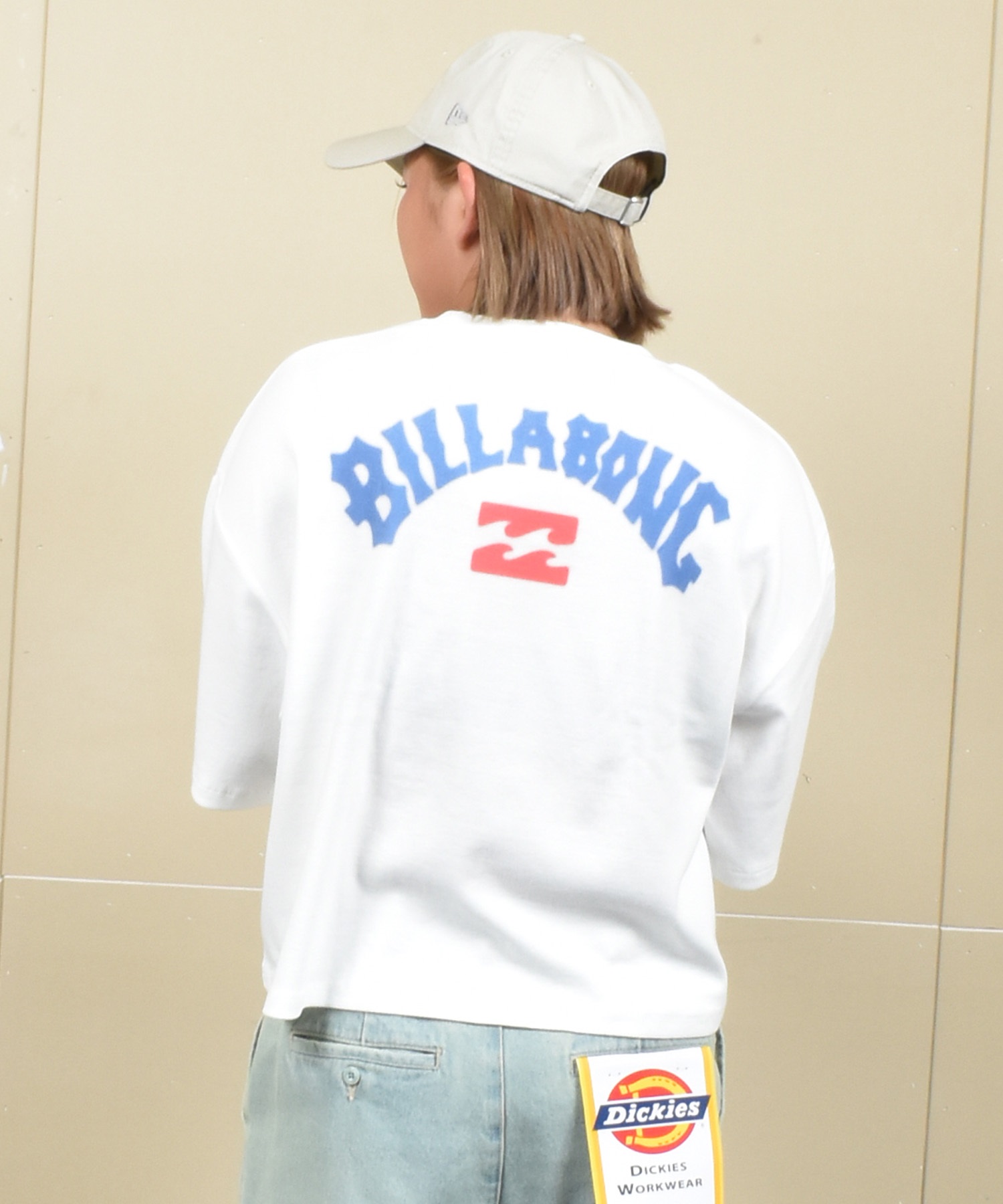 BILLABONG ビラボン 半袖 Tシャツ レディース クロップド丈 ショート丈 バックプリント ヴィンテージ風 BF01C-203(SCS-M)