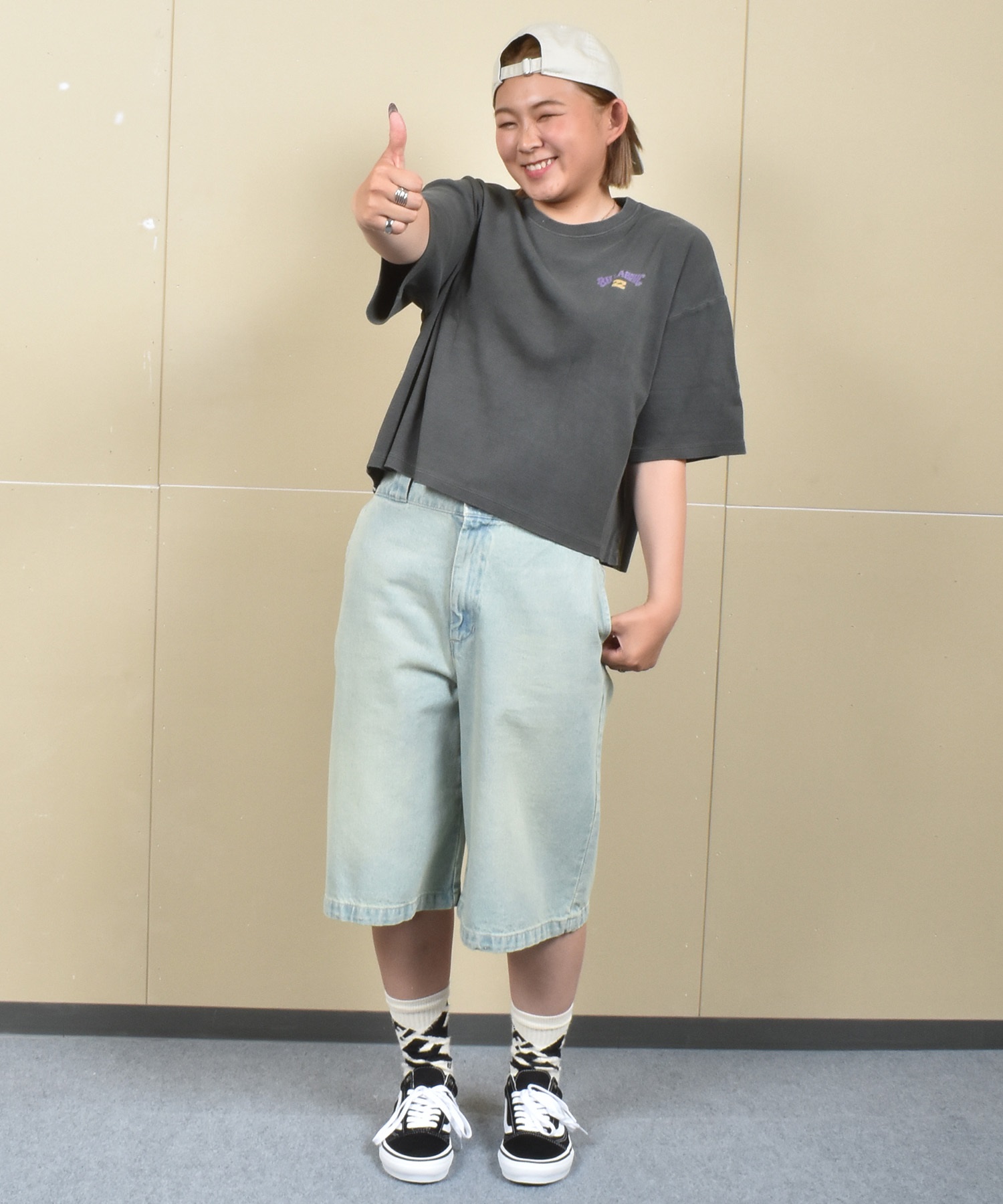 BILLABONG ビラボン 半袖 Tシャツ レディース クロップド丈 ショート丈 バックプリント ヴィンテージ風 BF01C-203(SCS-M)