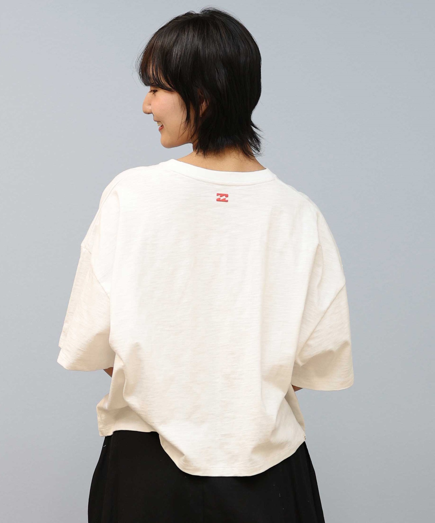 BILLABONG ビラボン 半袖 Tシャツ レディース クロップド丈 ショート丈 フロントプリント SURF WIDE LOOSE CROPPED TEE BF01C-204(WHT-M)