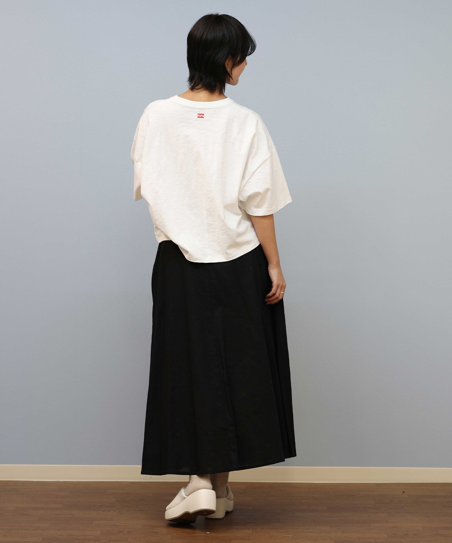 BILLABONG ビラボン 半袖 Tシャツ レディース クロップド丈 ショート丈 フロントプリント SURF WIDE LOOSE CROPPED TEE BF01C-204(WHT-M)