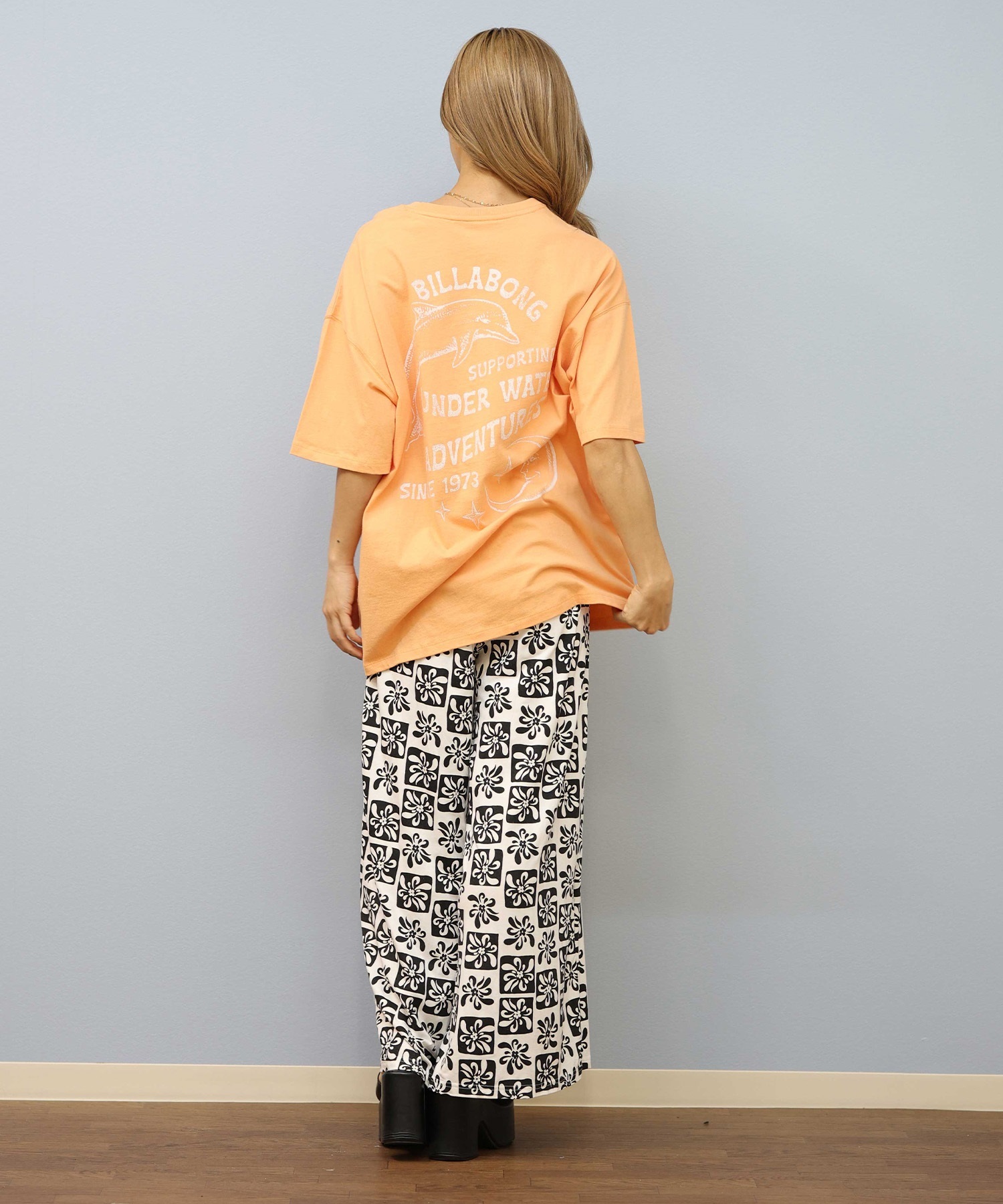 BILLABONG ビラボン 半袖 Tシャツ レディース バックプリント オーバー 