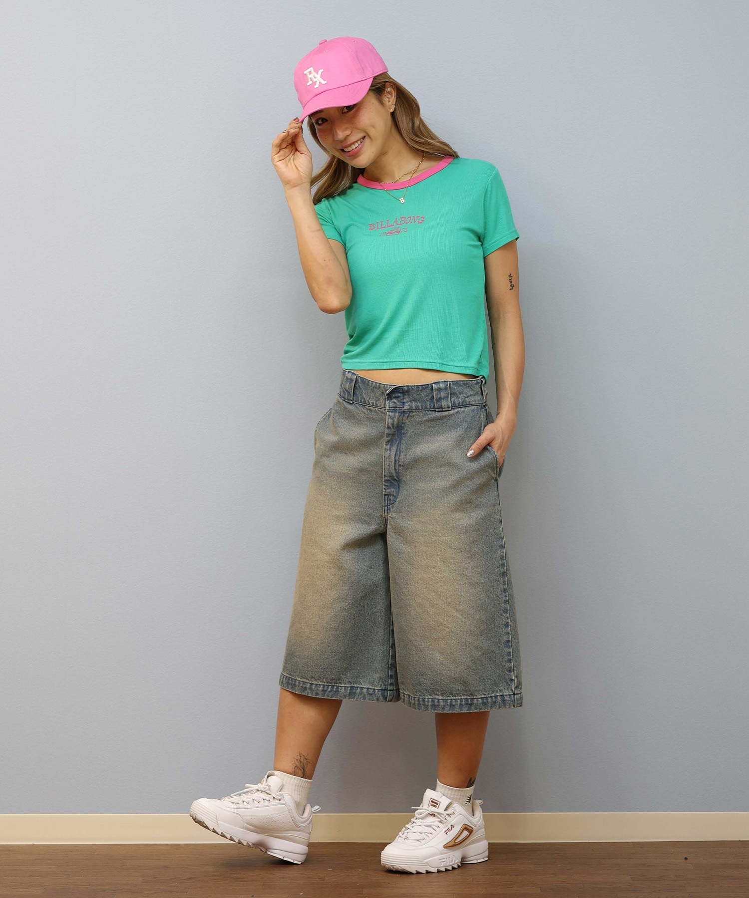 BILLABONG ビラボン 半袖 Tシャツ レディース リンガーシャツ