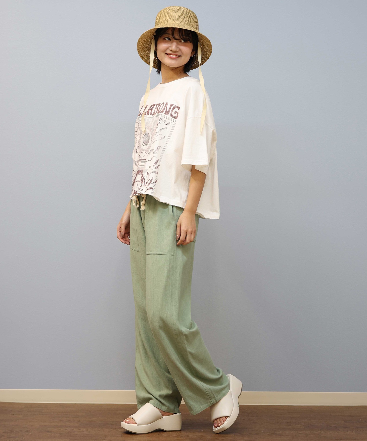 BILLABONG ビラボン 半袖 Tシャツ レディース クロップド丈 ショート丈