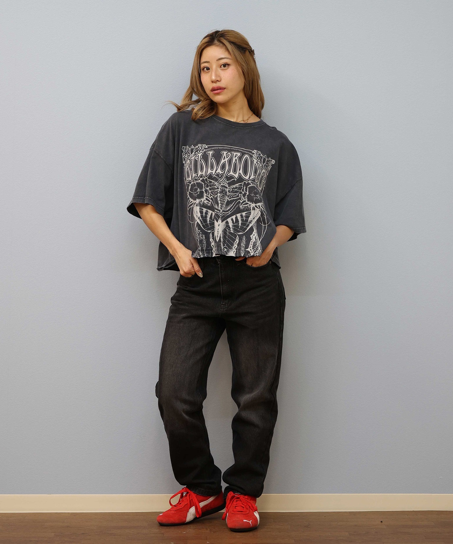BILLABONG ビラボン 半袖 Tシャツ レディース クロップド丈 ショート丈