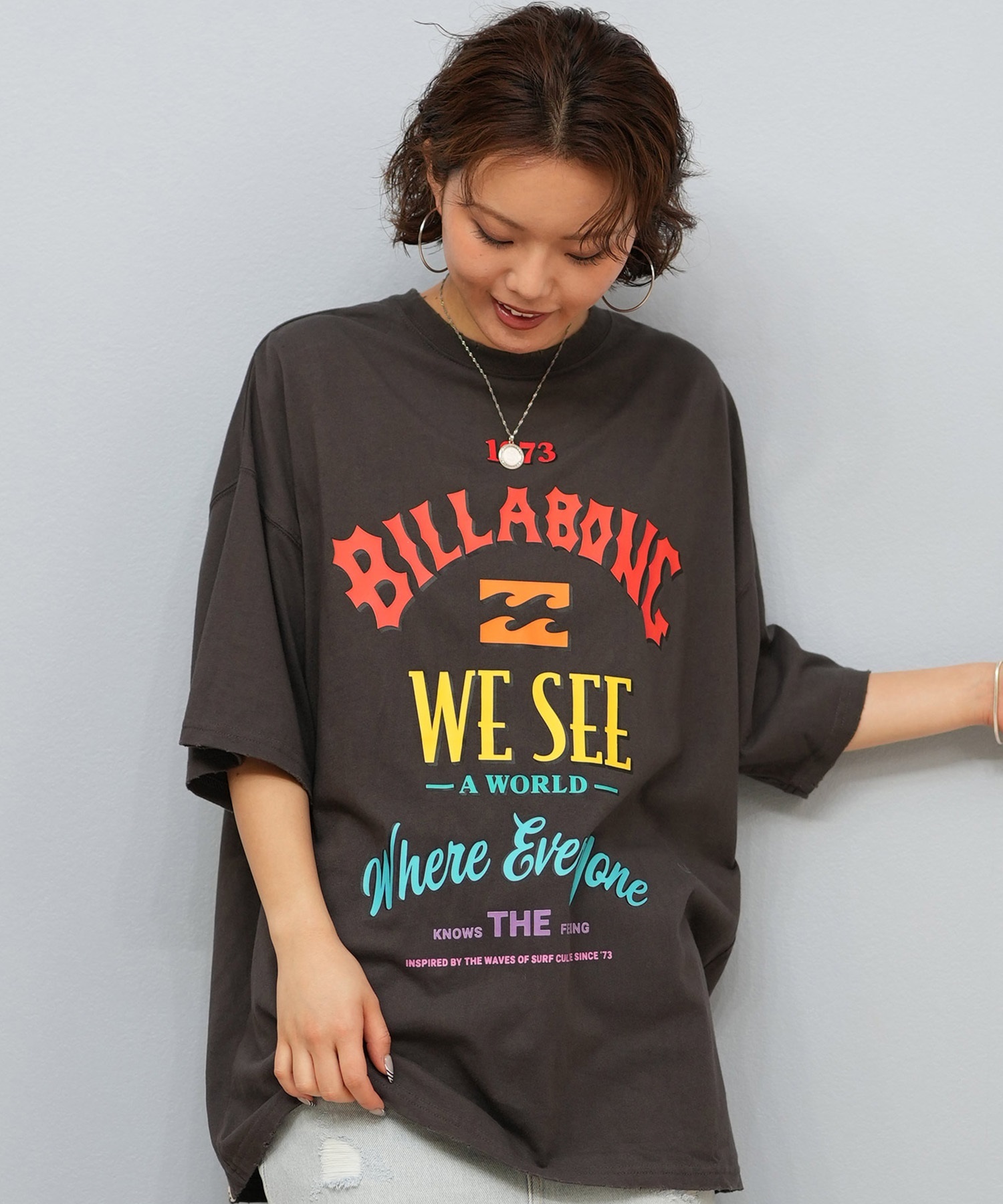 BILLABONG ビラボン 半袖 Tシャツ レディース オーバーサイズ BF014