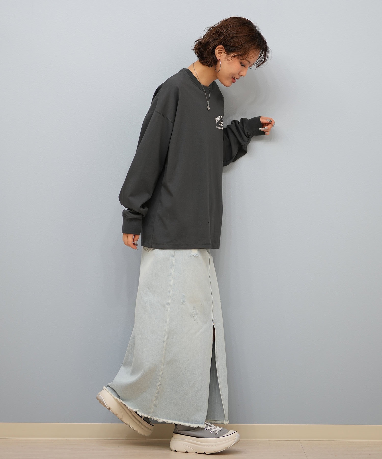 BILLABONG ビラボン 長袖 Tシャツ ロンT レディース 保温 ロゴ バック