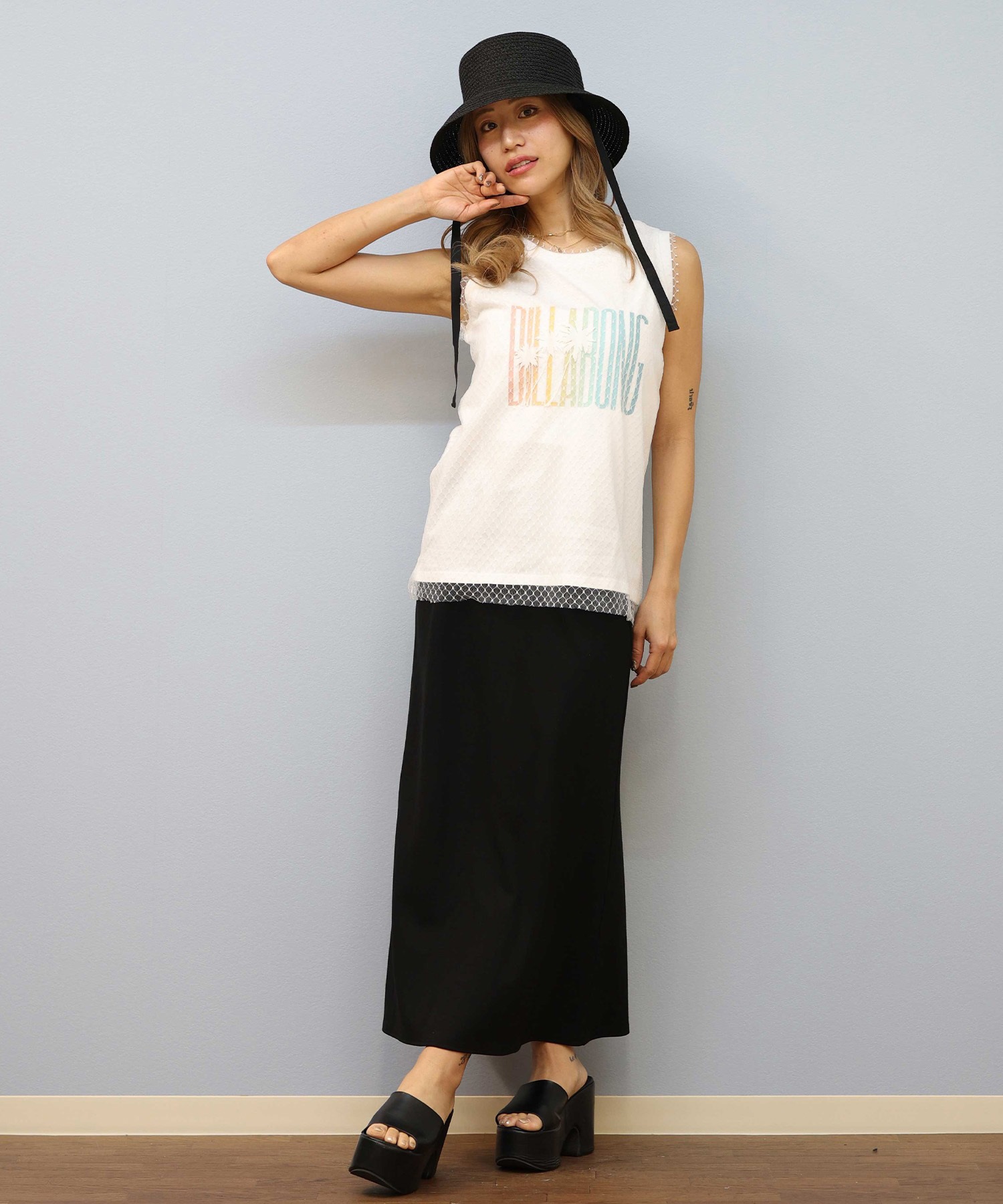BILLABONG ビラボン タンクトップ レディース レースドッキング ロゴ BF01C-363(AMS-M)