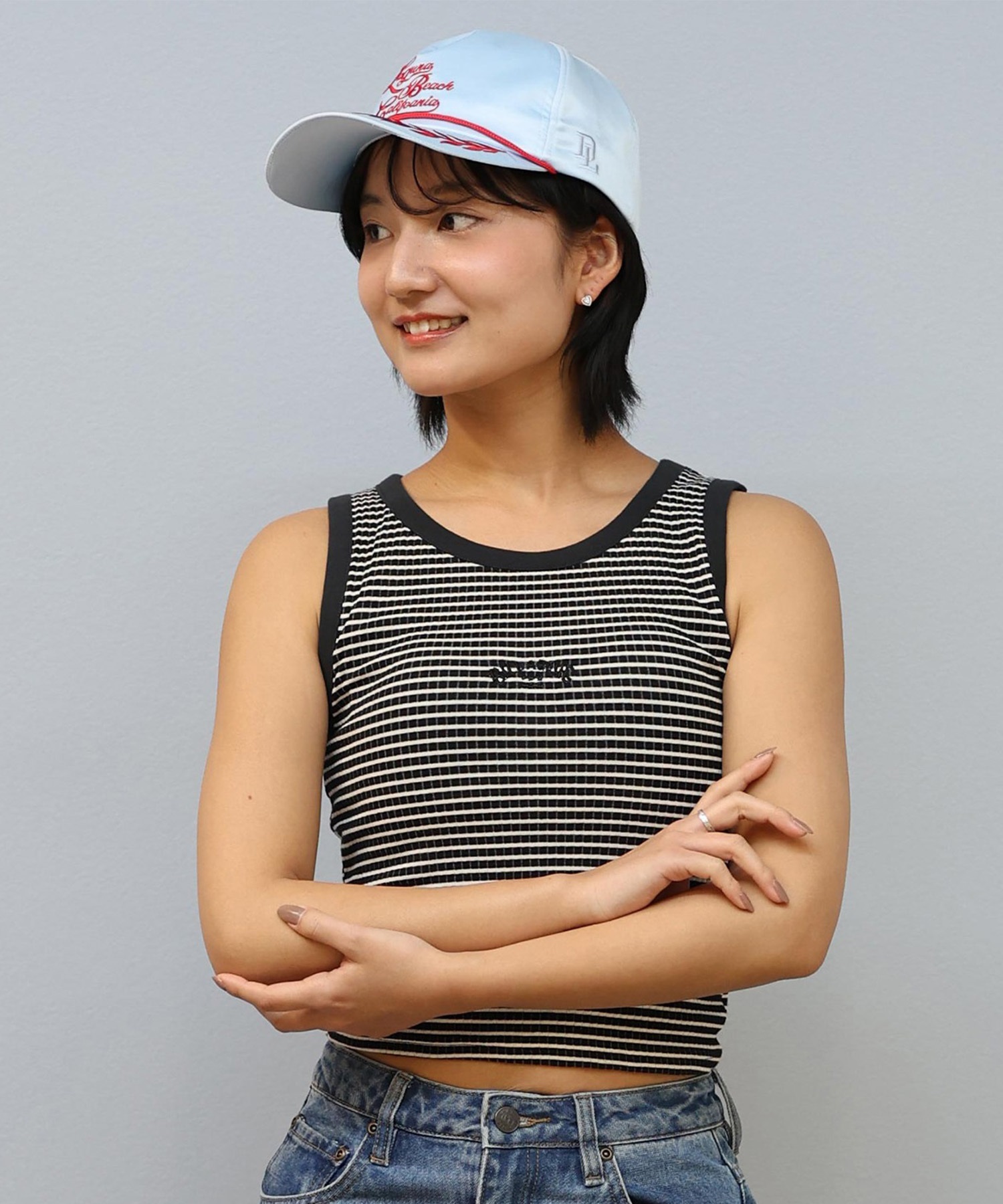 BILLABONG ビラボン タンクトップ レディース ボーダー ロゴ カップ