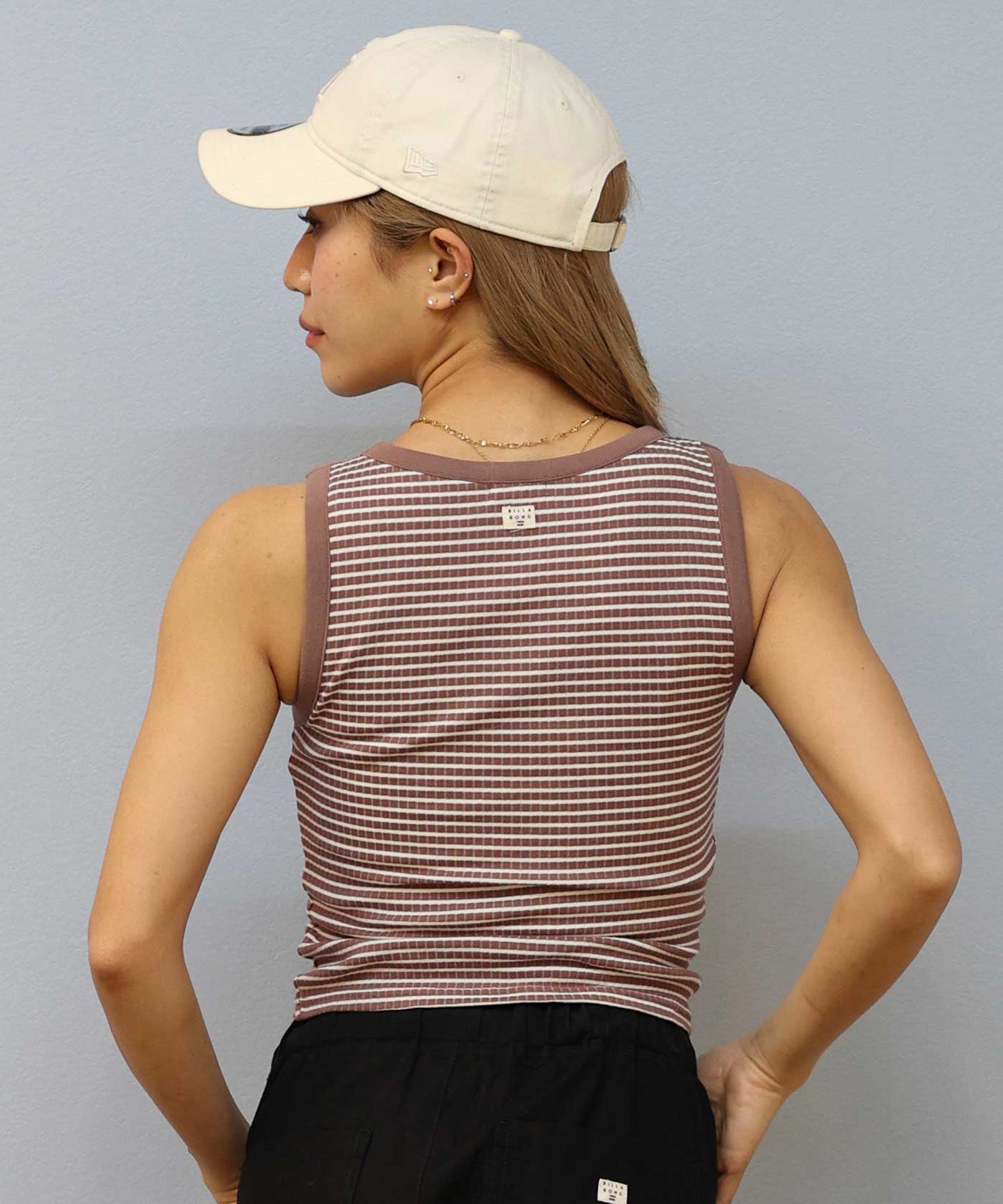 BILLABONG ビラボン タンクトップ レディース ボーダー ロゴ カップ