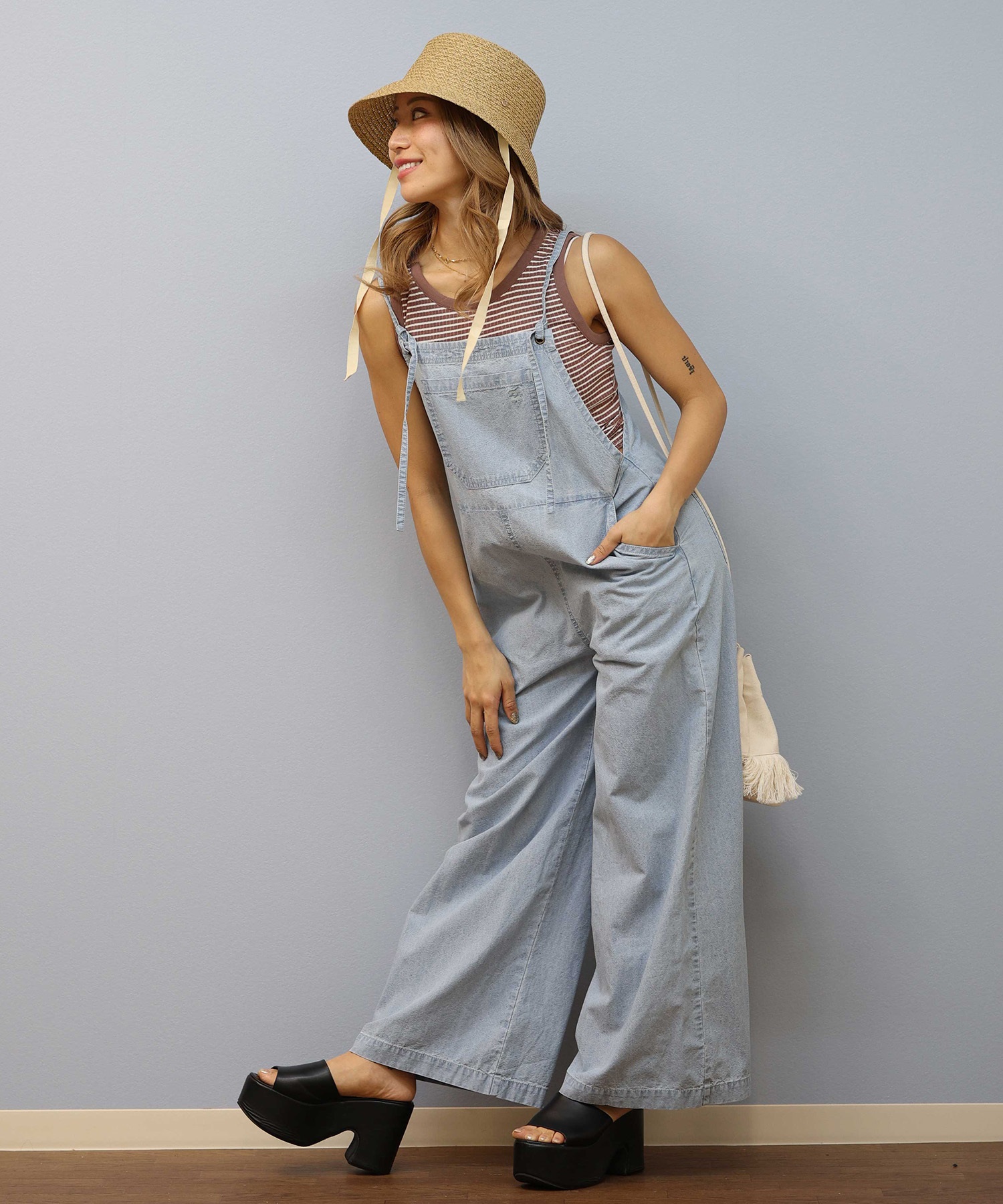 BILLABONG ビラボン タンクトップ レディース ボーダー ロゴ カップ