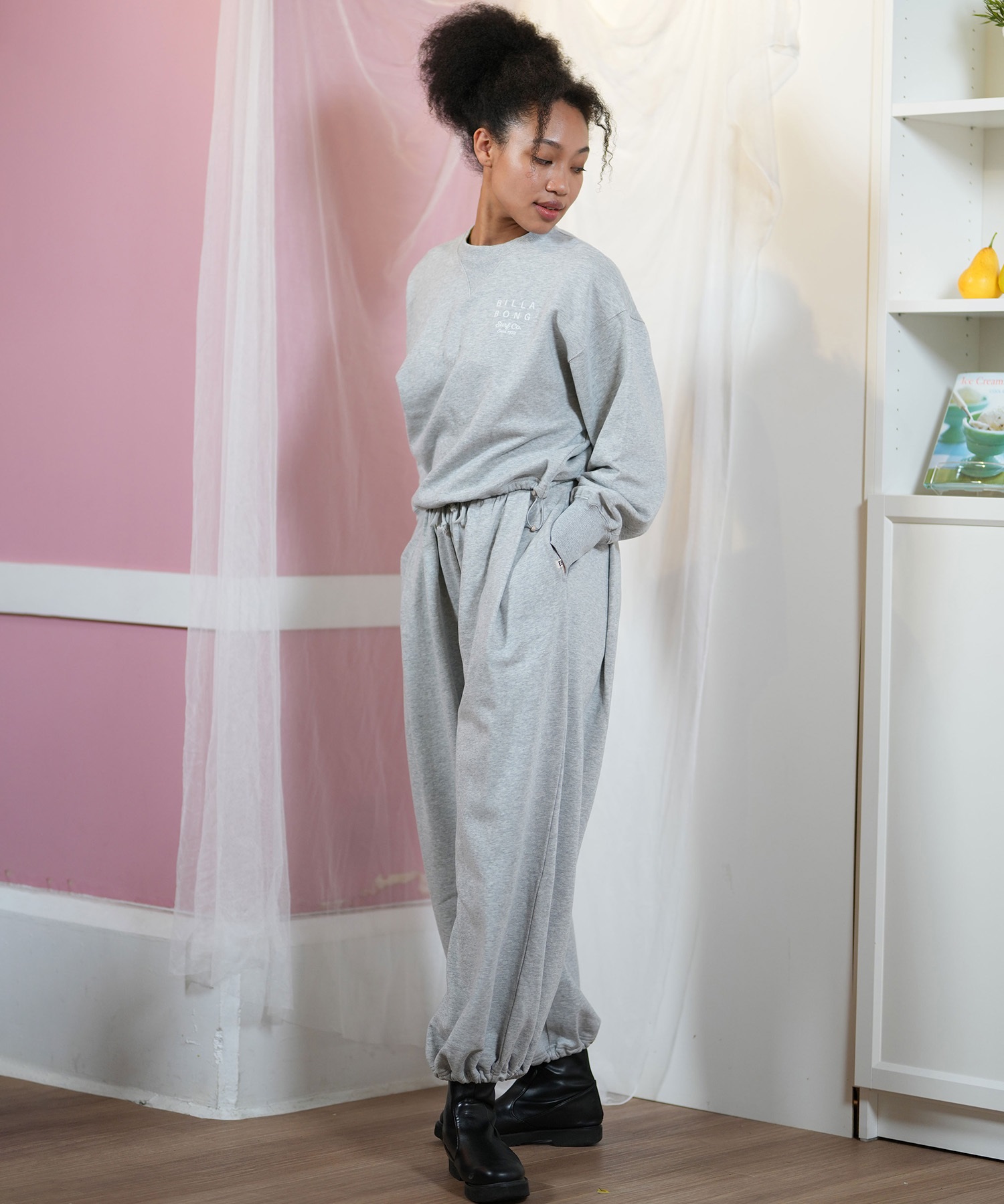BILLABONG ビラボン ロングパンツ レディース スウェットパンツ 裏毛 WIDE EASY SWEAT PANTS BF013-701(BSD-M)