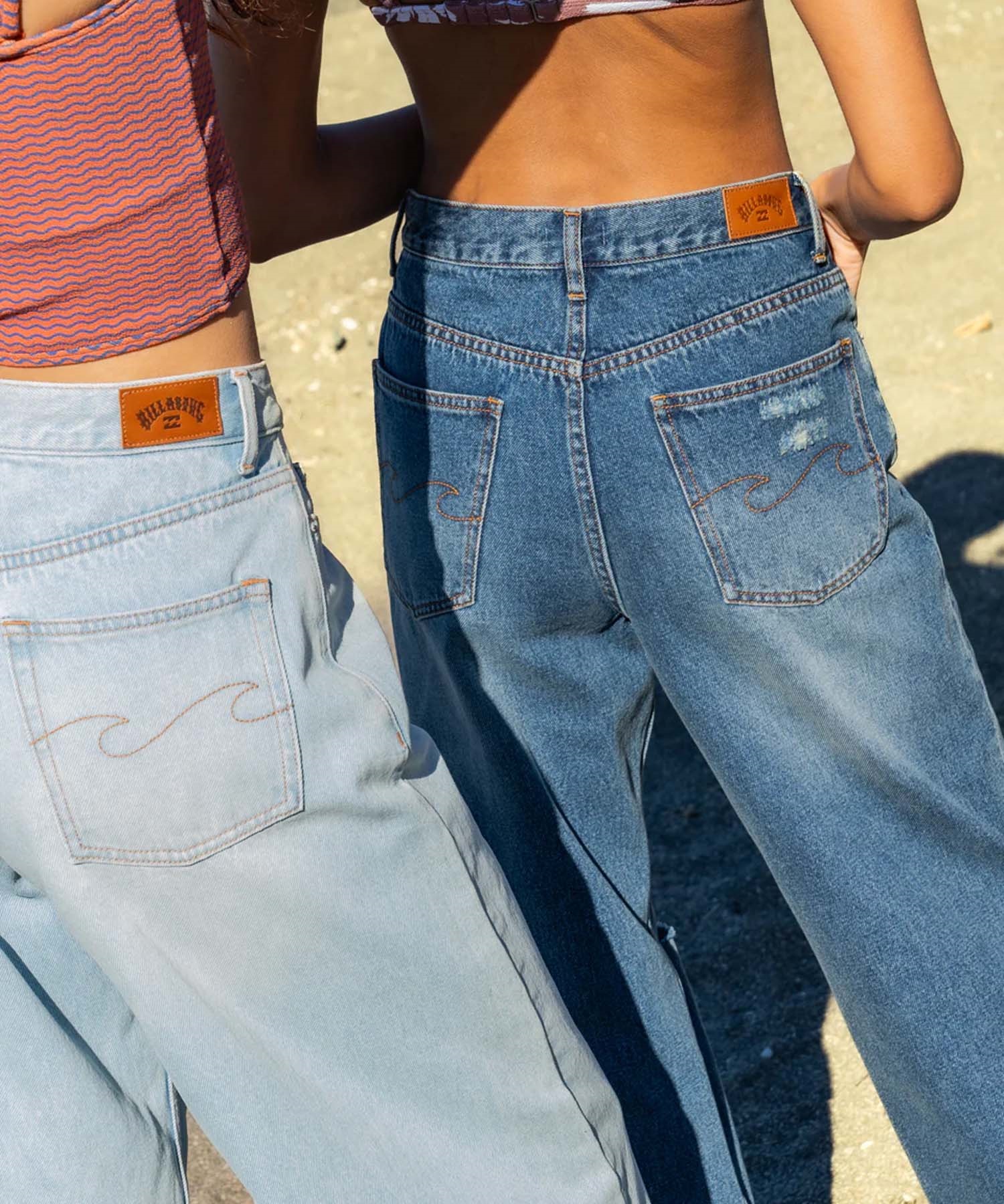 BILLABONG ビラボン ロングパンツ レディース デニム ダメージ加工 BASIC CRUSH STRAIGHT DENIM BF013-711(BLC-S)