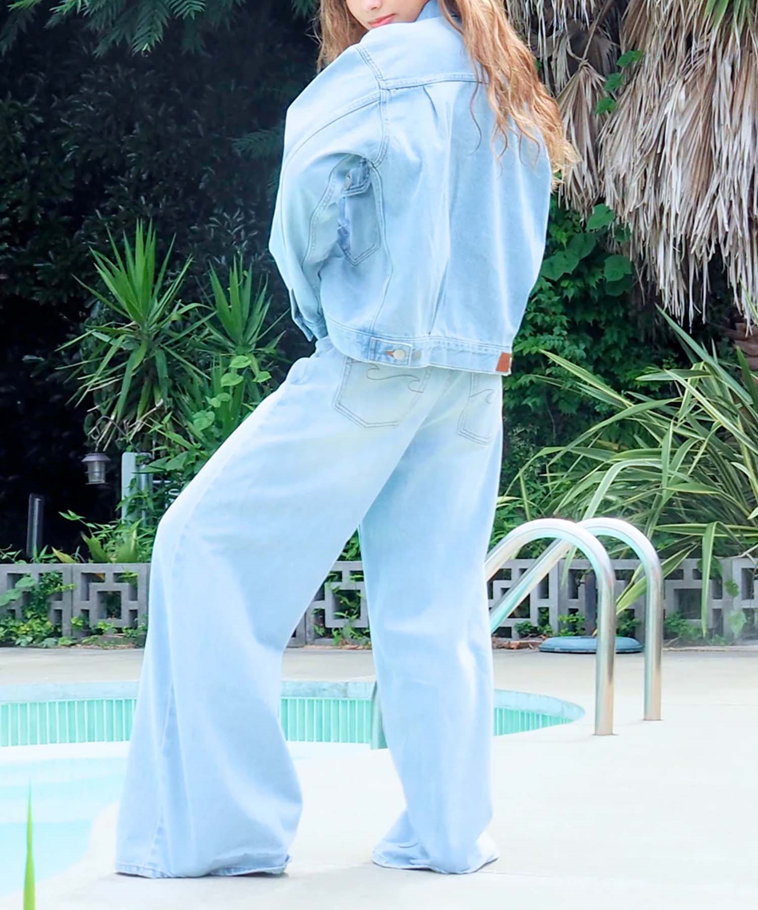 BILLABONG ビラボン ロングパンツ レディース デニム ワイド バギーパンツ WIDE BUGGY DENIM BF013-712(BLC-S)