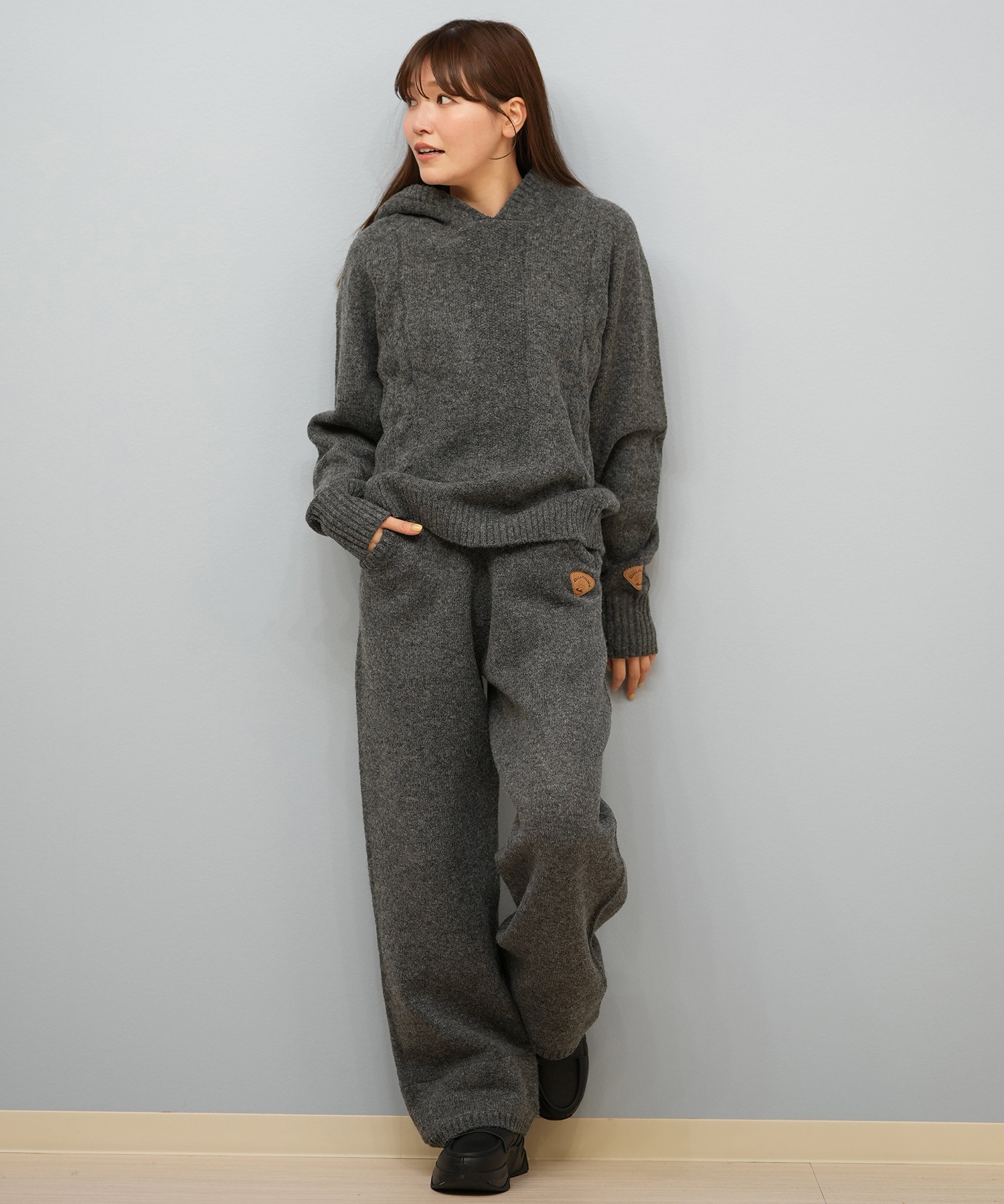 BILLABONG ビラボン ロングパンツ レディース ニットパンツ 裾ボア KNIT LONG PANT セットアップ対応 BF014-605(COY-M)