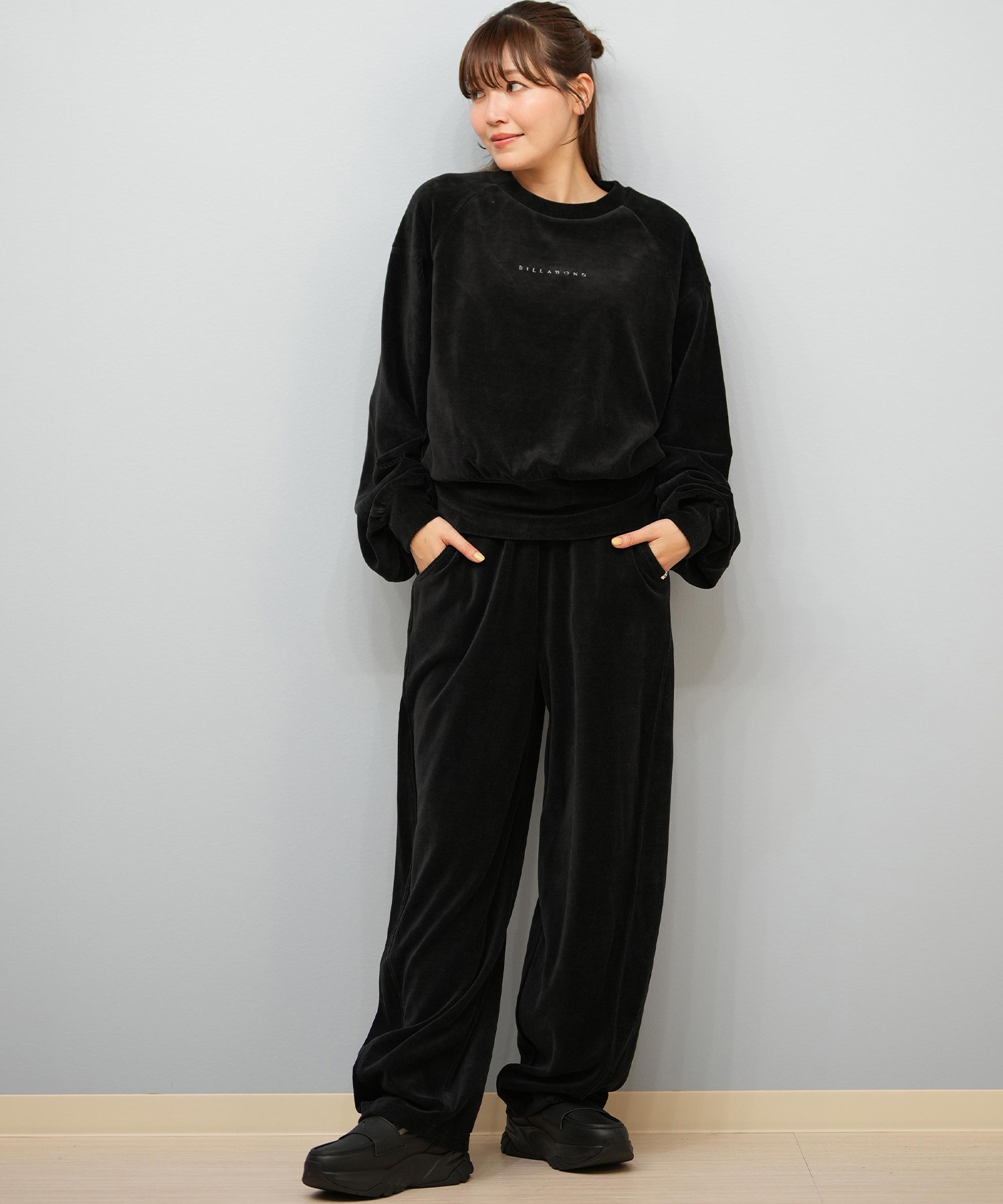 ビラボン　　ロンスプ　　М BILLABONG ビラボン ロングパンツ レディース ニットパンツ 裾ボア