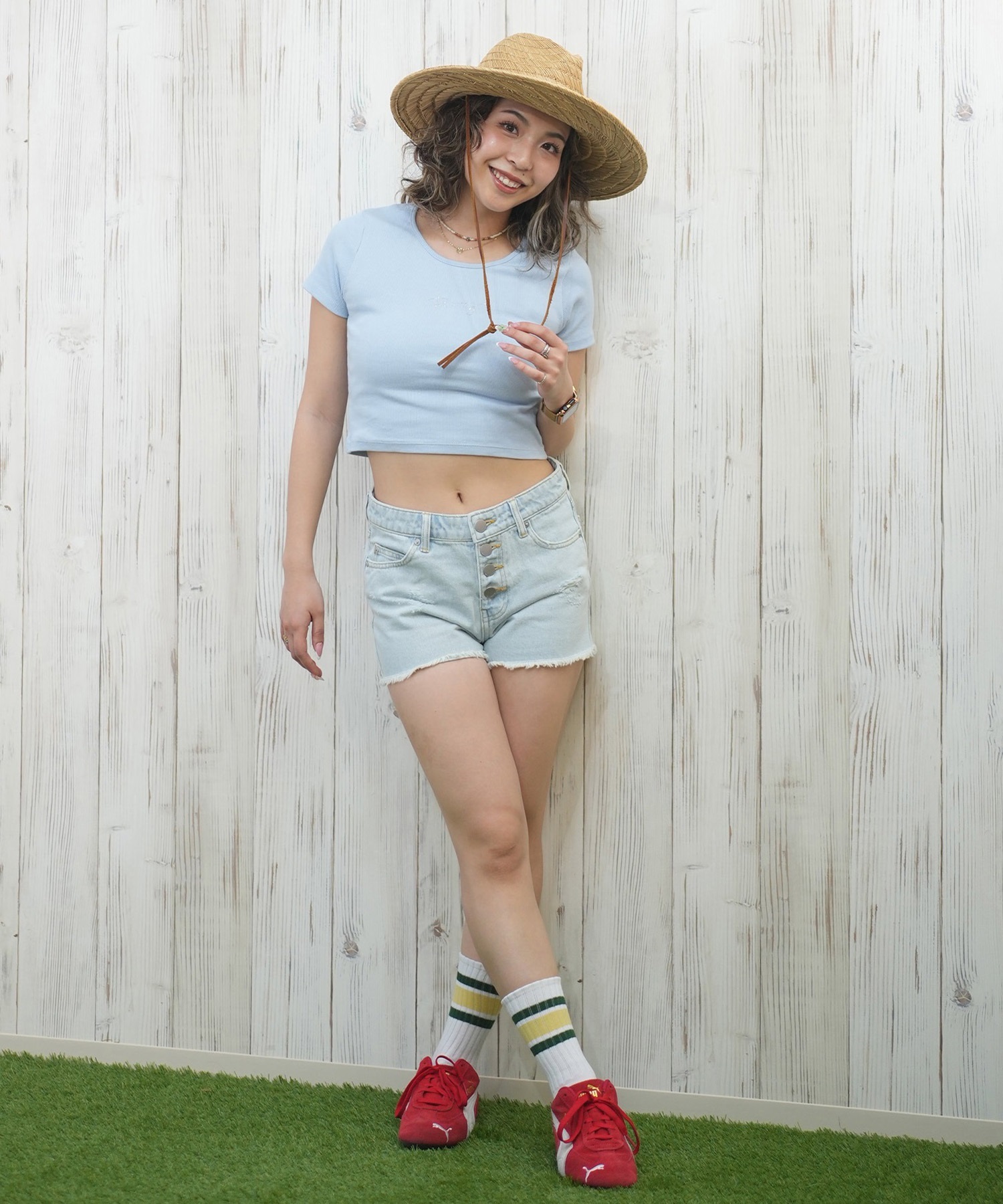 BILLABONG ビラボン ハーフパンツ ショートパンツ レディース シンプル デニム BF013-611(BLC-M)