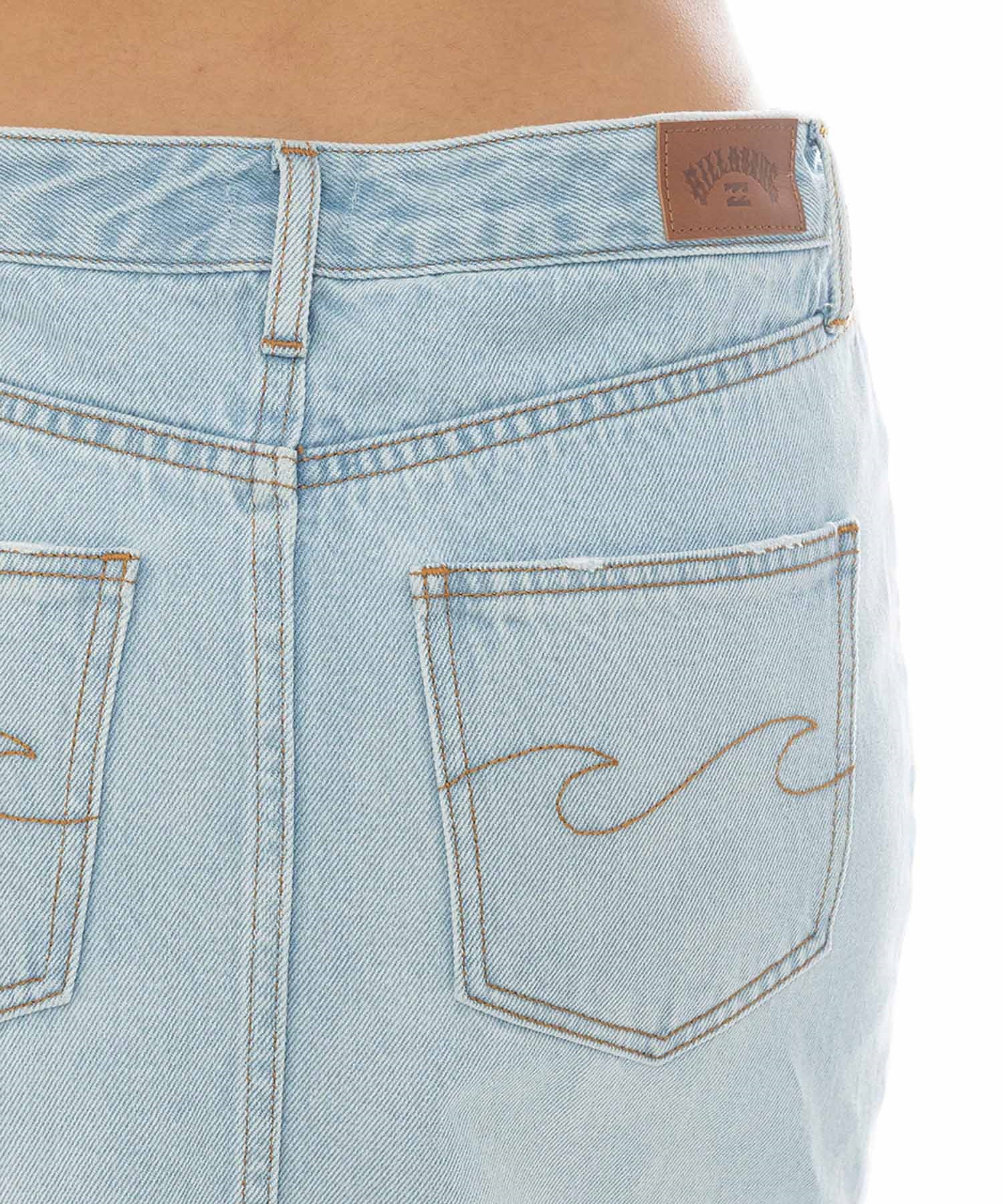 BILLABONG ビラボン スカート レディース ロングスカート デニム スリット CRUSH LONG SKIRT DENIM BF013-612(BLC-M)