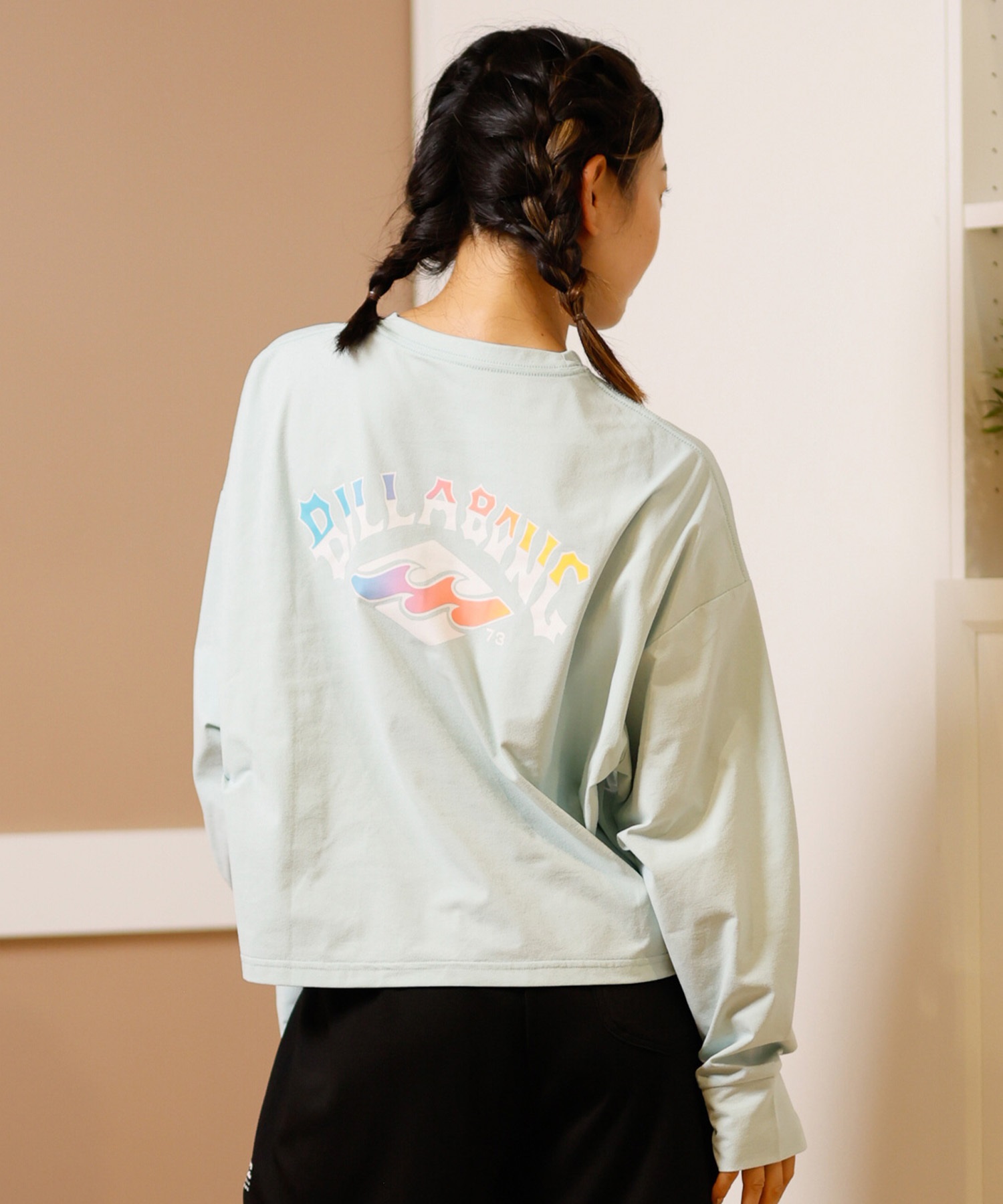 BILLABONG ビラボン 水着 レディース ラッシュガード 長袖 Tシャツ ロンT クロップド丈 ショート丈 水陸両用 UVカット BF013-857(WHT-M)