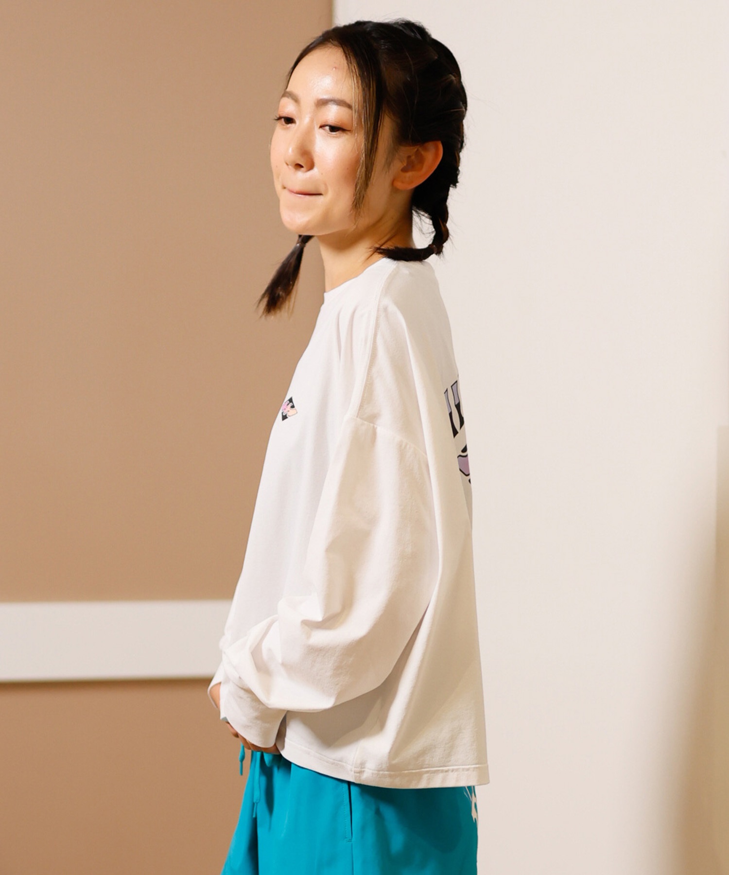 BILLABONG ビラボン 水着 レディース ラッシュガード 長袖 Tシャツ ロンT クロップド丈 ショート丈 水陸両用 UVカット BF013-857(WHT-M)