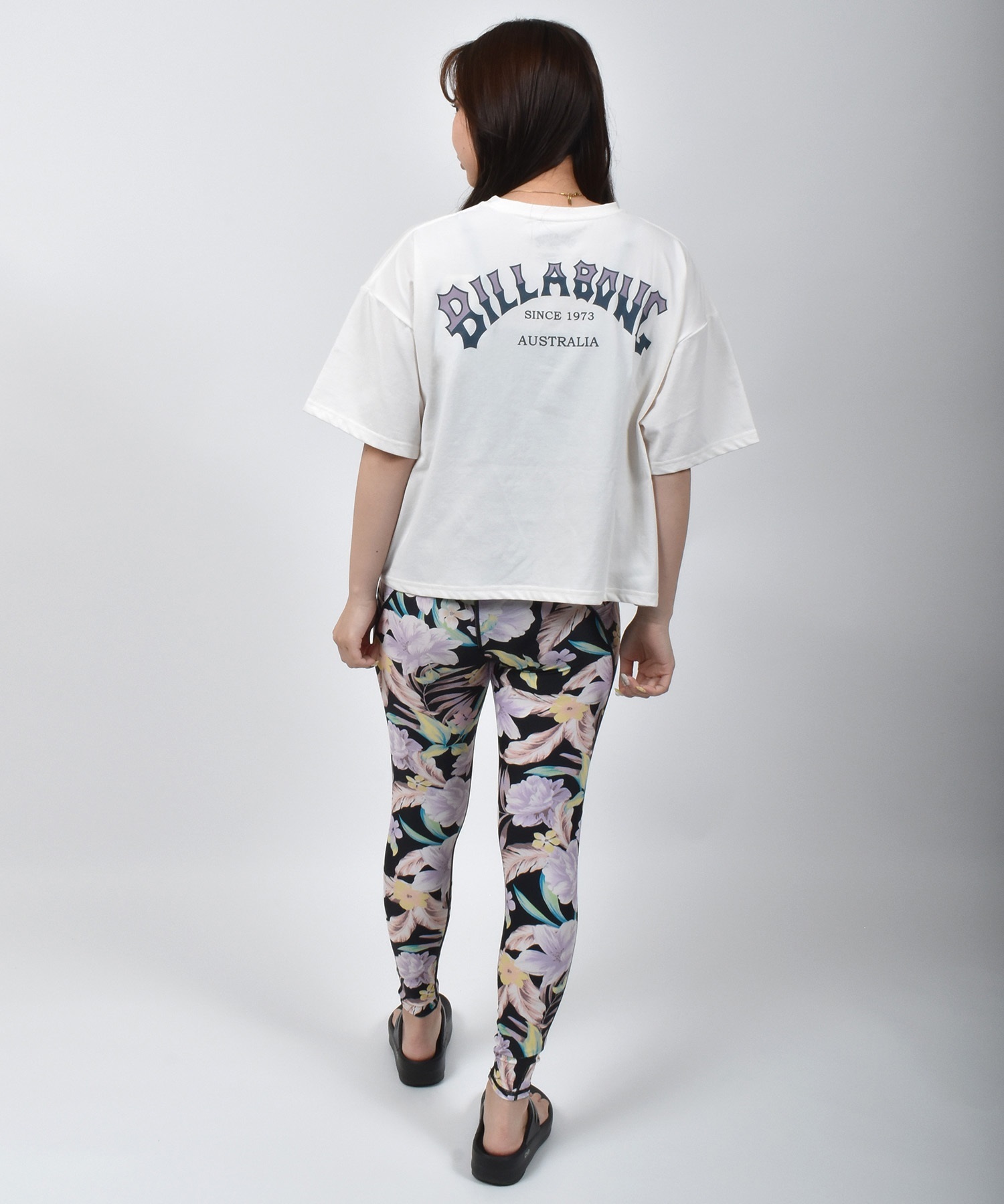 BILLABONG ビラボン 水着 ラッシュガード 半袖 Tシャツ レディース クロップド丈 バックプリント 水陸両用 UVカット BF01C-U02(RAV-M)