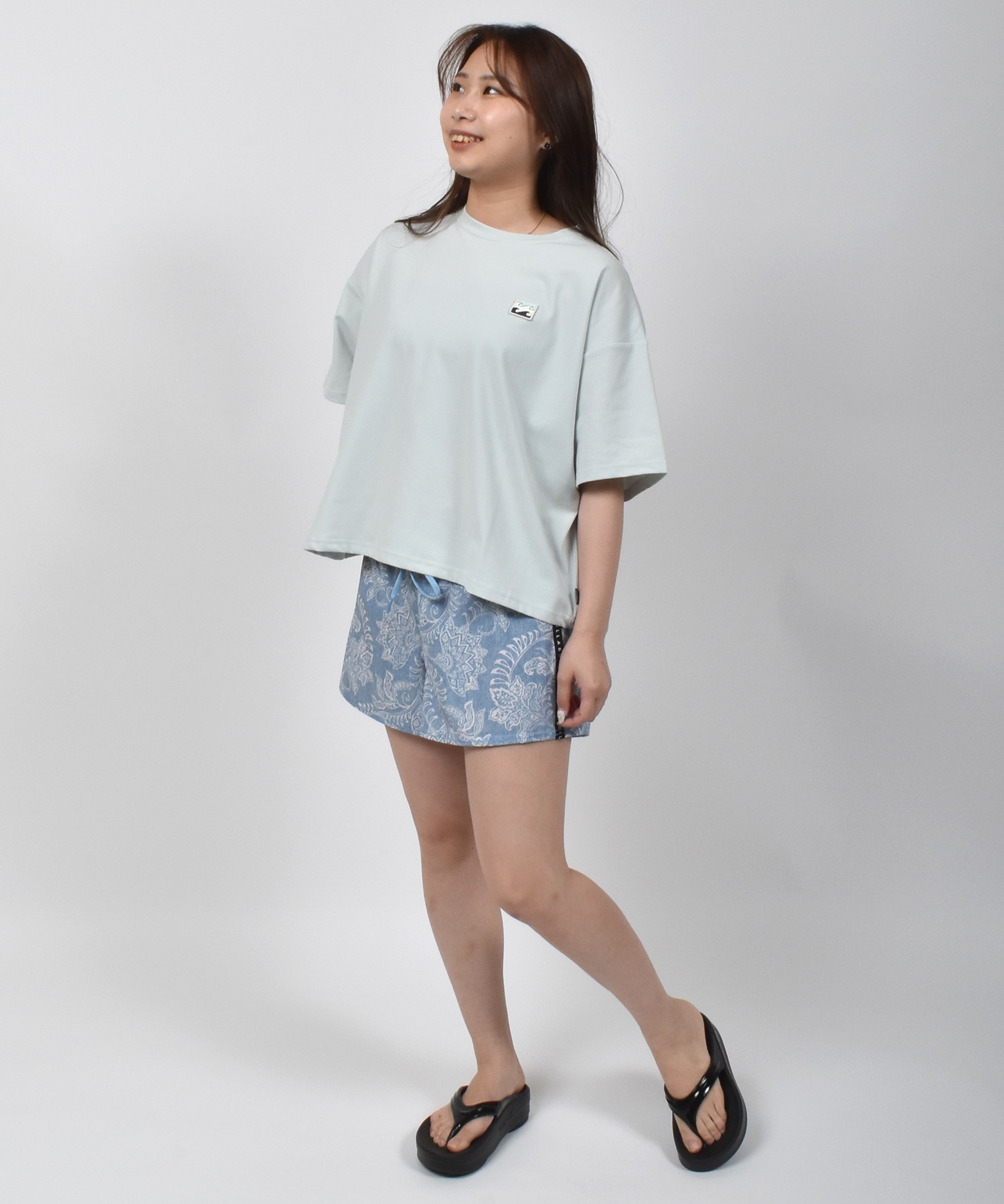 BILLABONG ビラボン 水着 ラッシュガード 半袖 Tシャツ レディース クロップド丈 バックプリント 水陸両用 UVカット BF01C-U02(RAV-M)