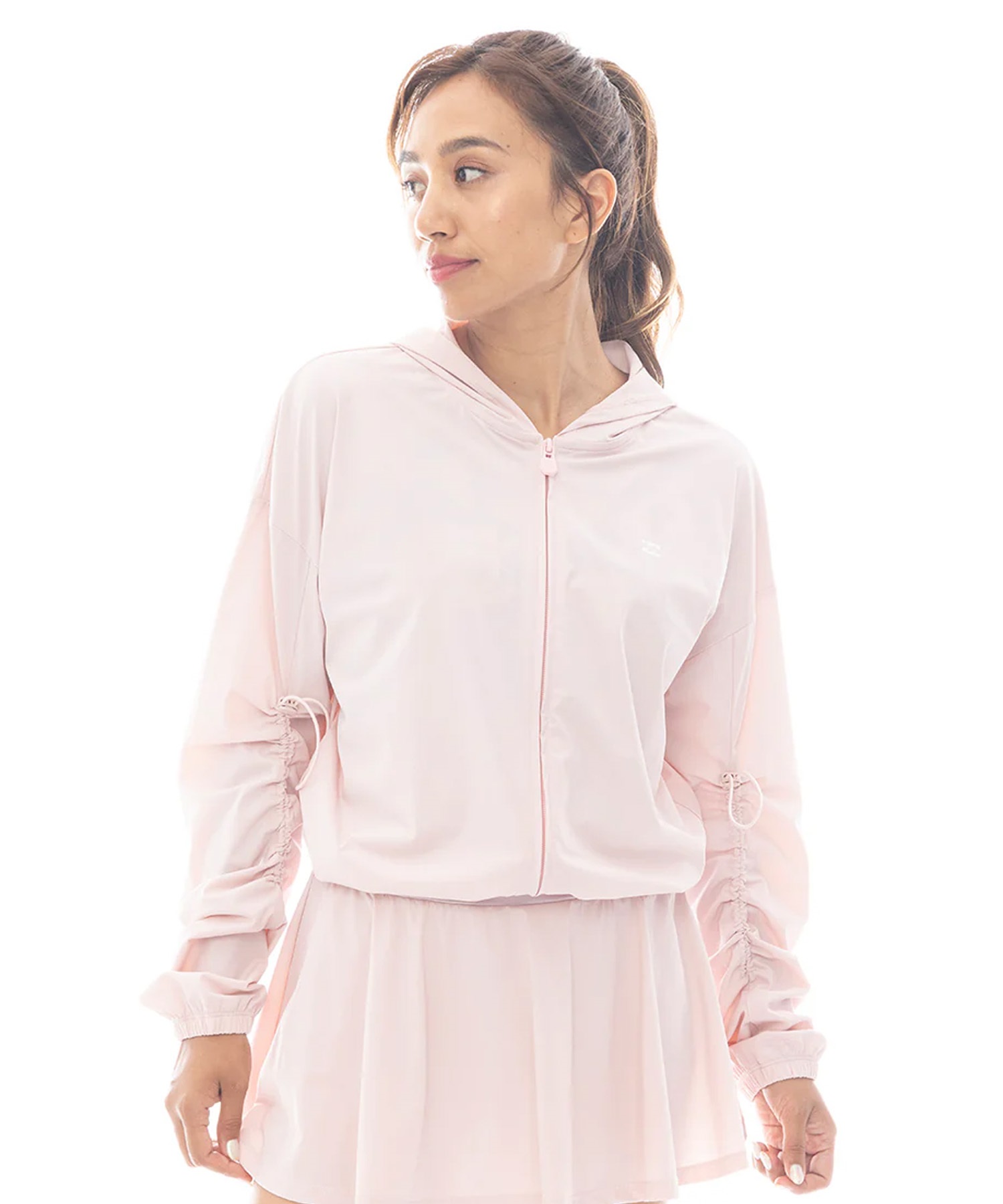 BILLABONG ビラボンラッシュガード レディース パーカー ジップアップ ショート丈 バックプリント アクティブウェア UVカット セットアップ対応 BF013-890(SCS-M)