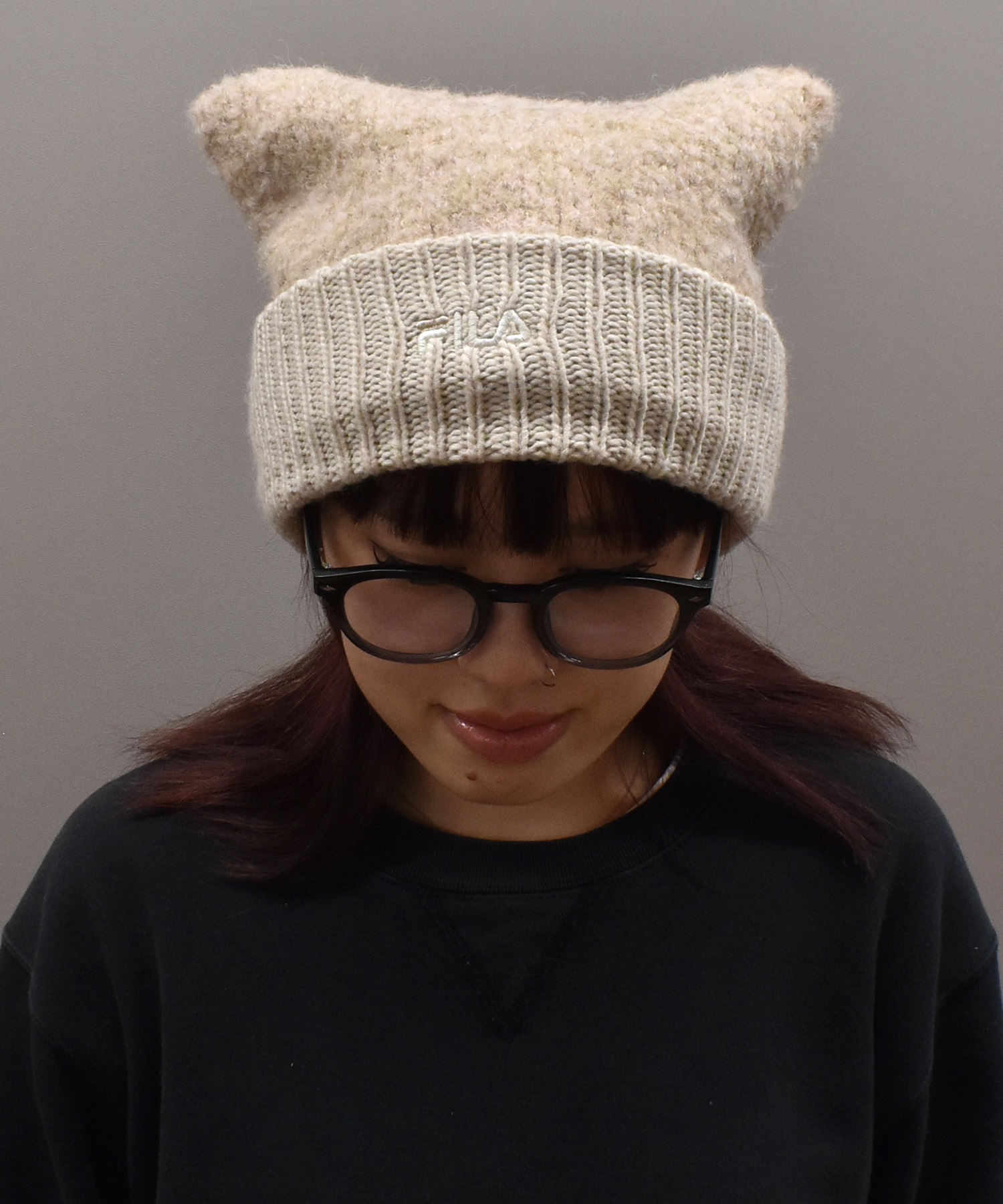 andwang/Fluffy cat knit hat/ニット帽 韓国 AWESOME NEEDS】HANDICRAFT KNIT CAT HAT (AWESOME NEEDS/ニット