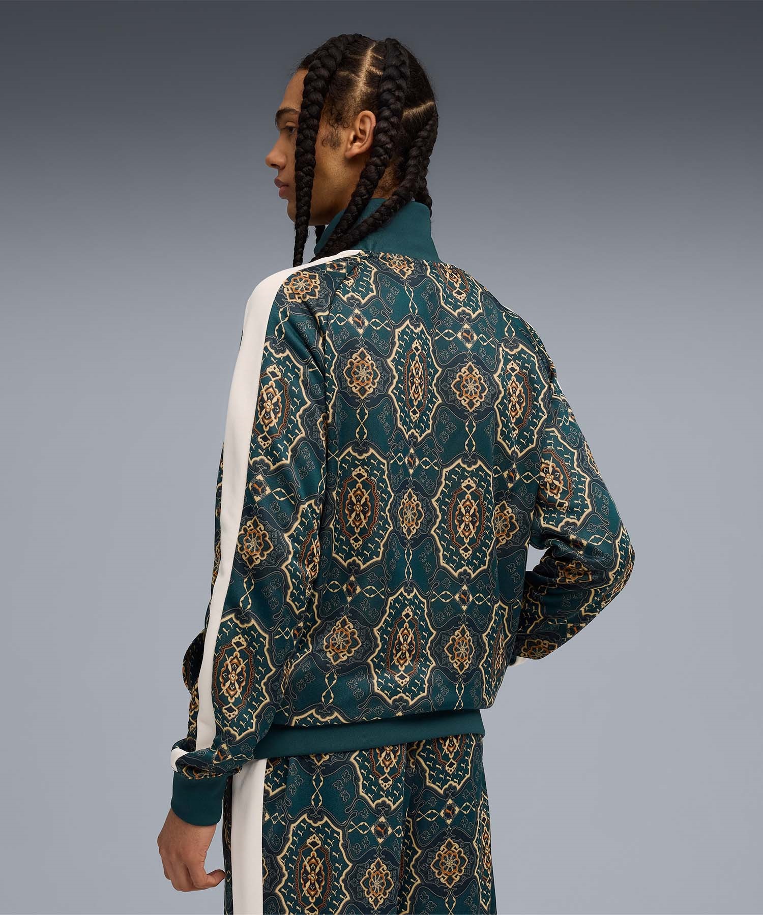 PUMA プーマ ジャージ トラックジャケット メンズ 総柄 セットアップ