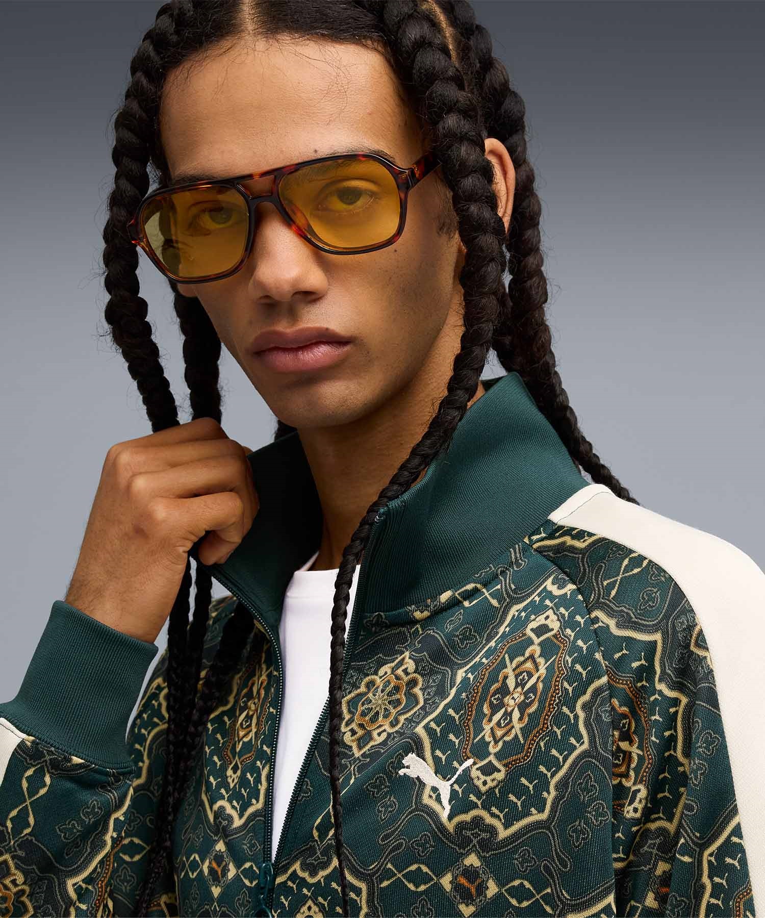 PUMA プーマ ジャージ トラックジャケット メンズ 総柄 セットアップ