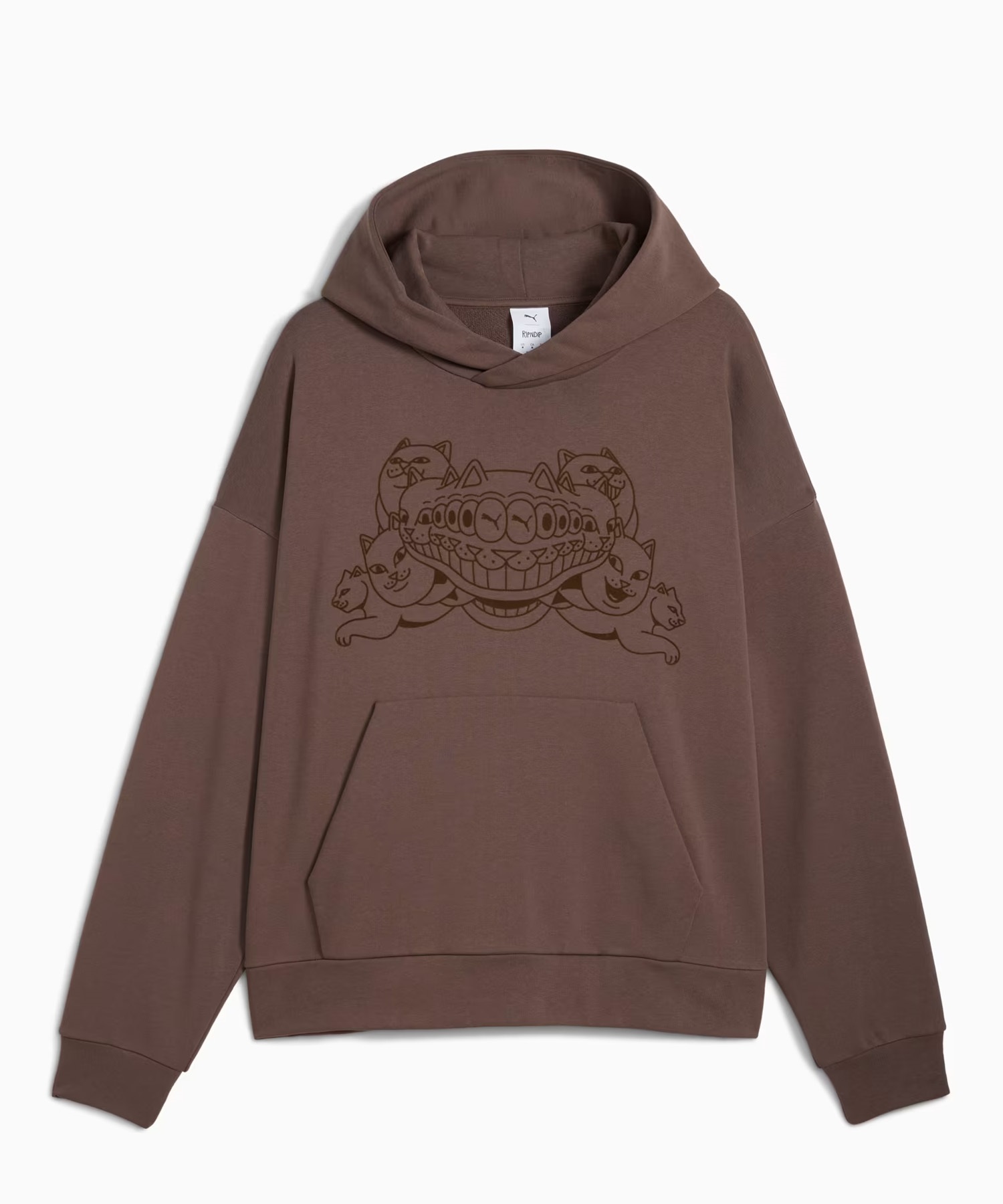 9月27日発売 PUMA プーマ × RIPNDIP リップンディップ コラボ メンズ ボクシー グラフィック フーディ プルオーバー パーカー 裏毛 632414(01-M)
