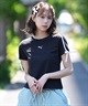 PUMA プーマ 半袖 Tシャツ レディース クロップド丈 ショート丈 シンプル ロゴ T7 MODERN SLIM SHORT T 633345(01-M)