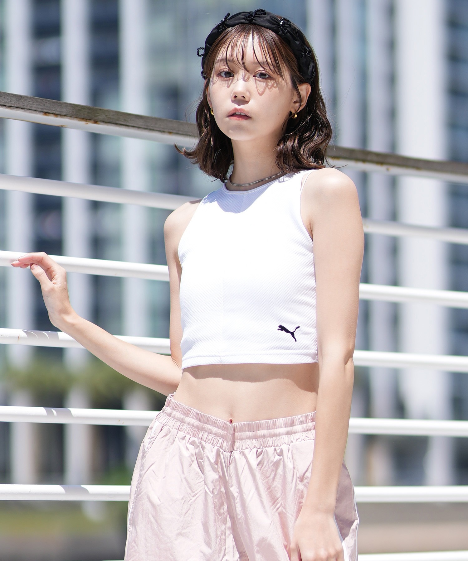PUMA プーマ タンクトップ レディース クロップド丈 ショート丈