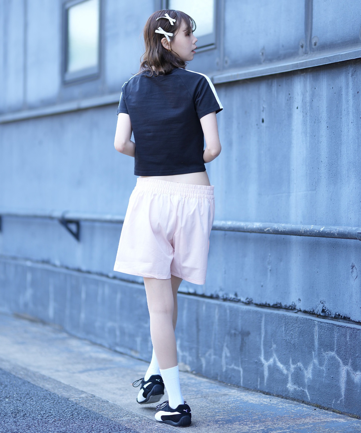 PUMA プーマ ハーフパンツ ショートパンツ レディース スカート付 シンプル ロゴ 633252(19-M)