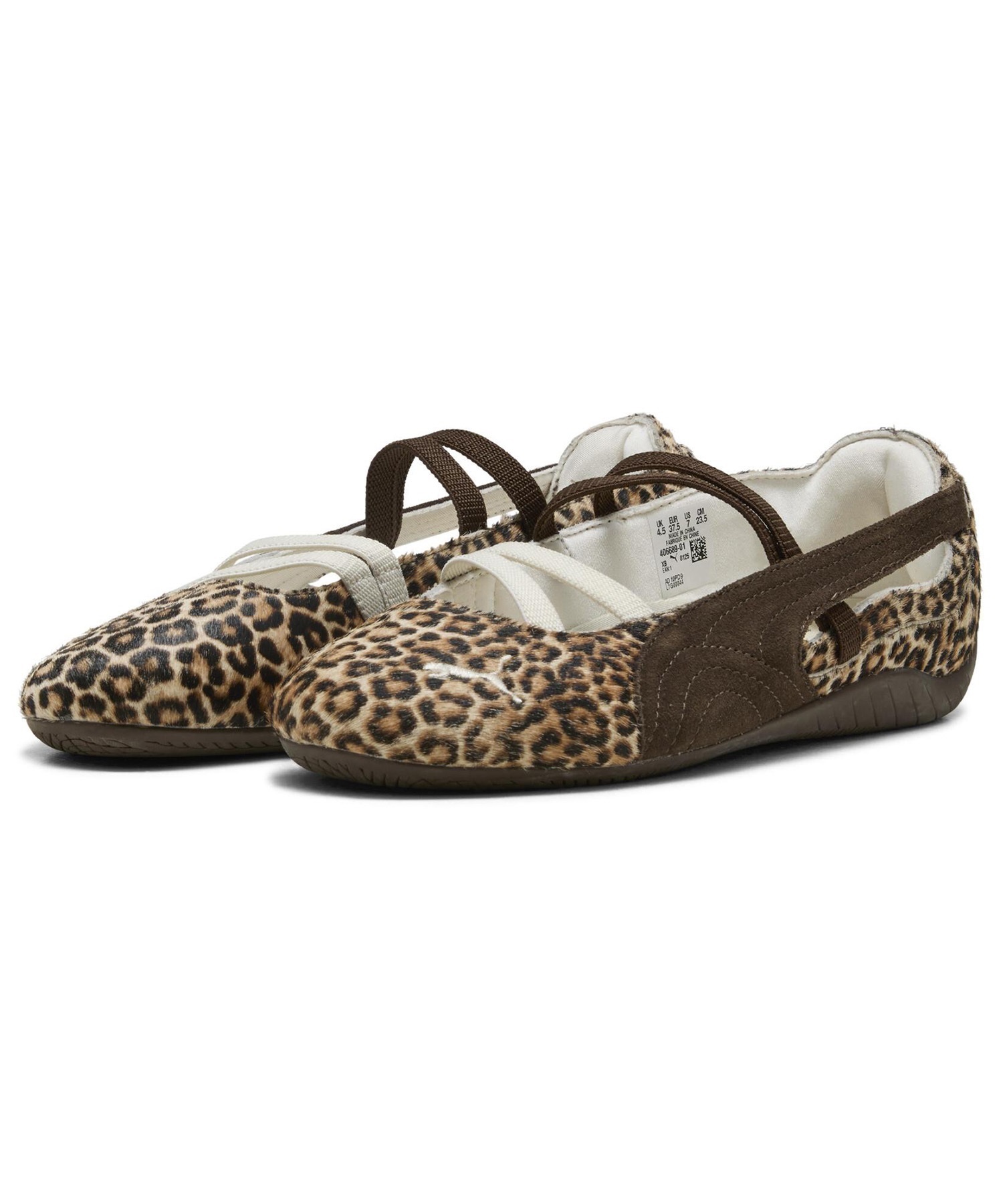 PUMA プーマ スニーカー レディース メリージェーン レオパード ヒョウ柄 SPEEDCAT BALLET WILD WNS 406689 01(01-23.0cm)