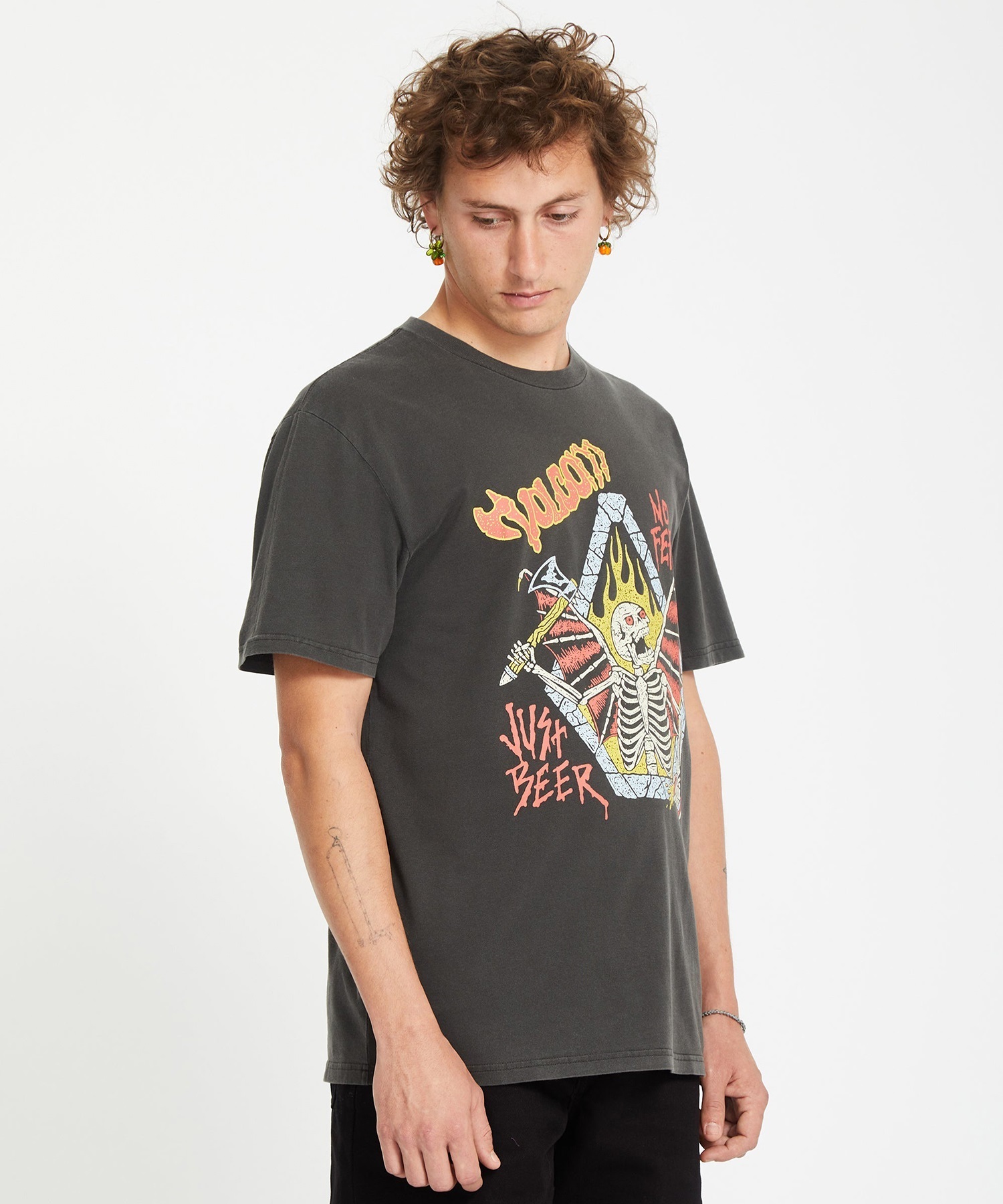 VOLCOM ボルコム 半袖 Tシャツ メンズ フロントプリント A5212552(BLK-M)