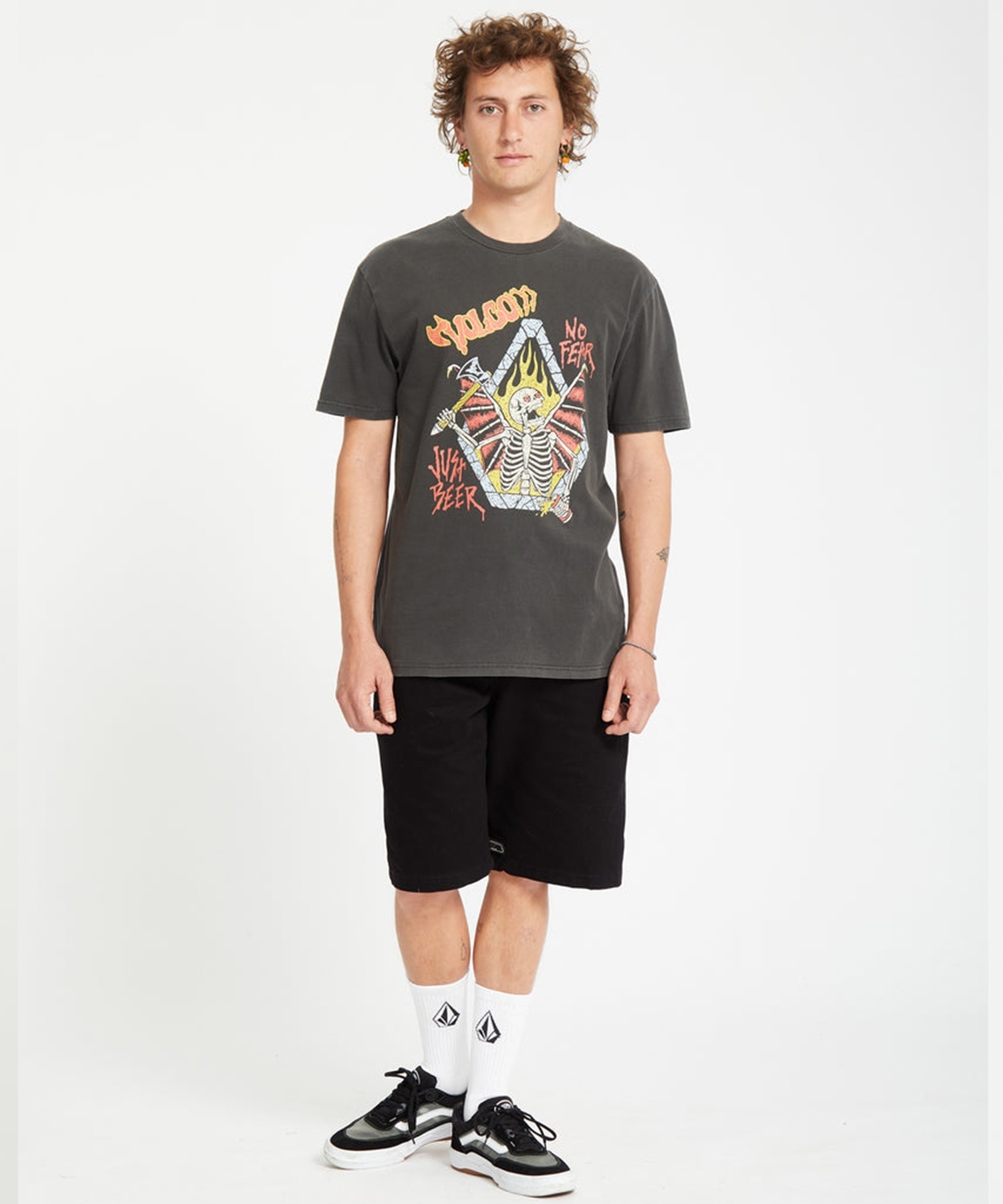 VOLCOM ボルコム 半袖 Tシャツ メンズ フロントプリント A5212552(BLK-M)