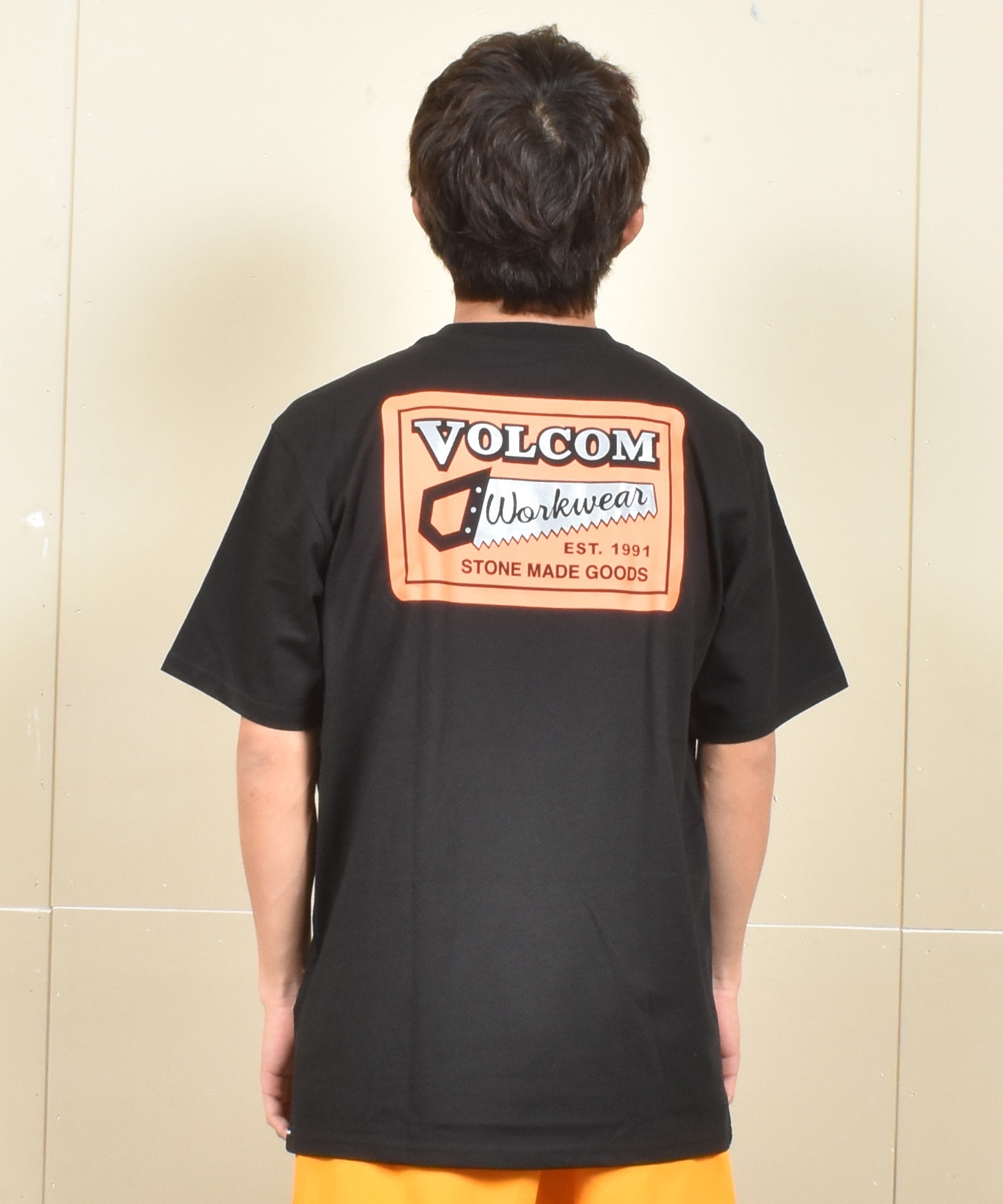 VOLCOM ボルコム 半袖 Tシャツ メンズ バックプリント オーバーサイズ A5202501 ムラサキスポーツ限定(WHT-M)