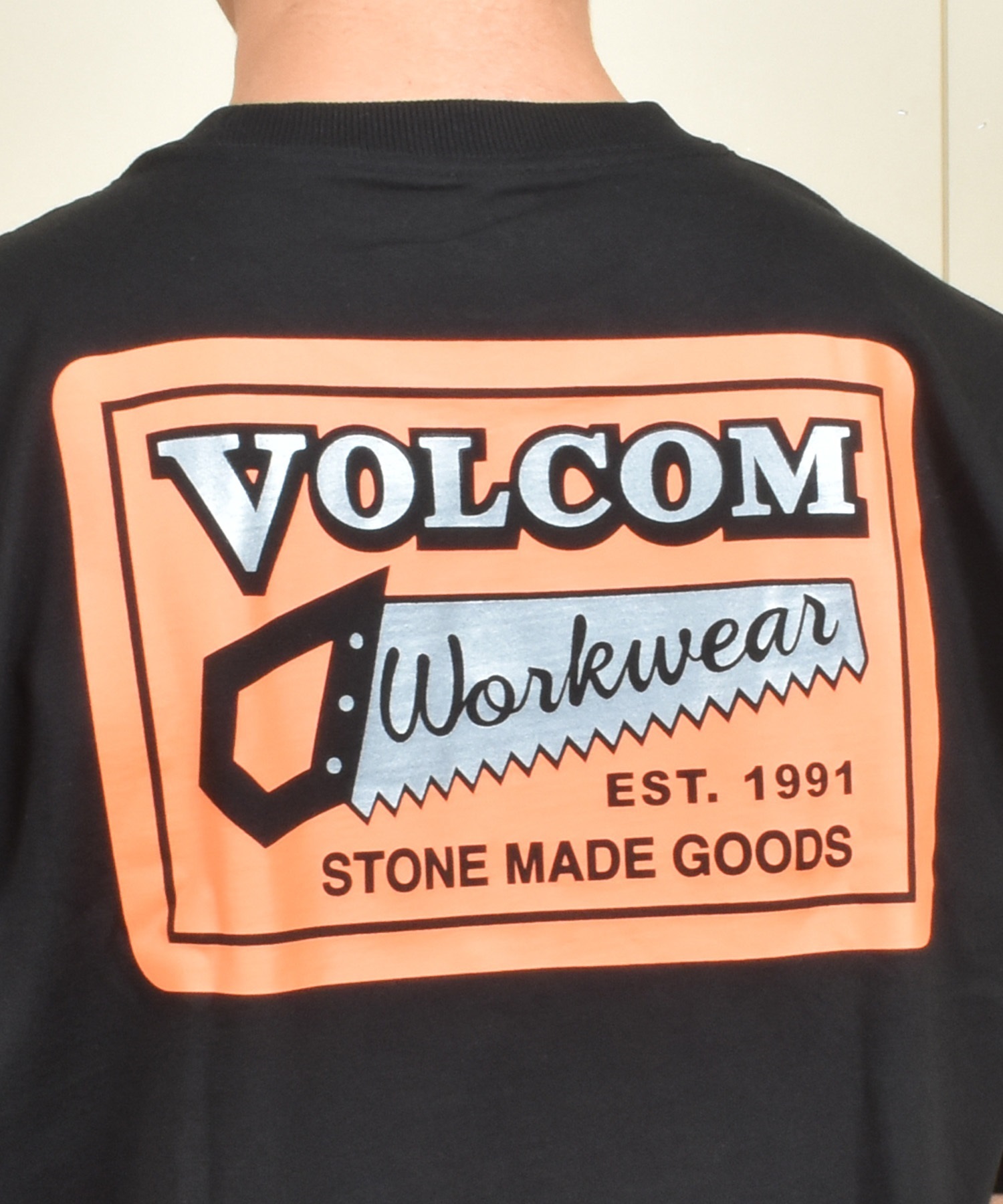 VOLCOM ボルコム 半袖 Tシャツ メンズ バックプリント オーバーサイズ A5202501 ムラサキスポーツ限定(WHT-M)