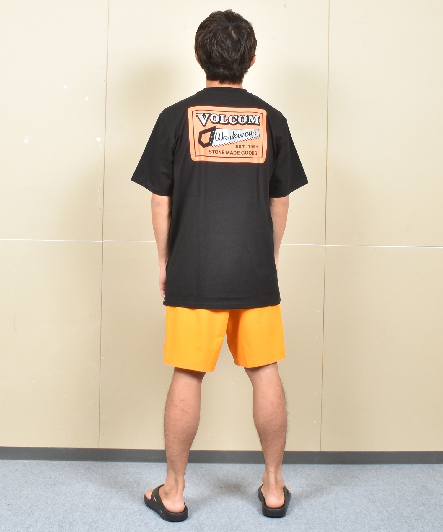 VOLCOM ボルコム 半袖 Tシャツ メンズ バックプリント オーバーサイズ A5202501 ムラサキスポーツ限定(WHT-M)