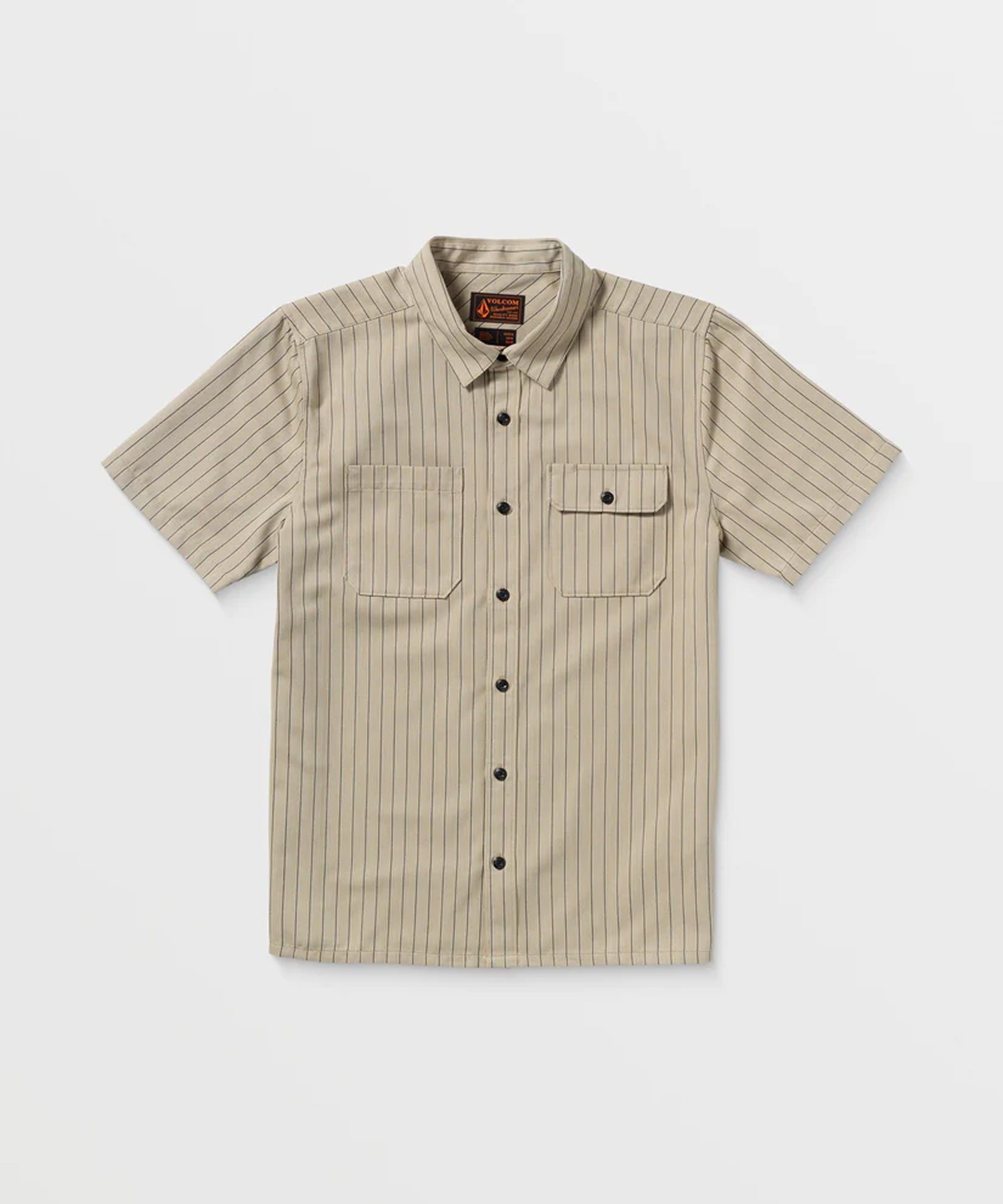 VOLCOM ボルコム 半袖 シャツ メンズ ワークシャツ ストライプ柄 Trade Stone Short Sleeve A0412502(LKH-M)