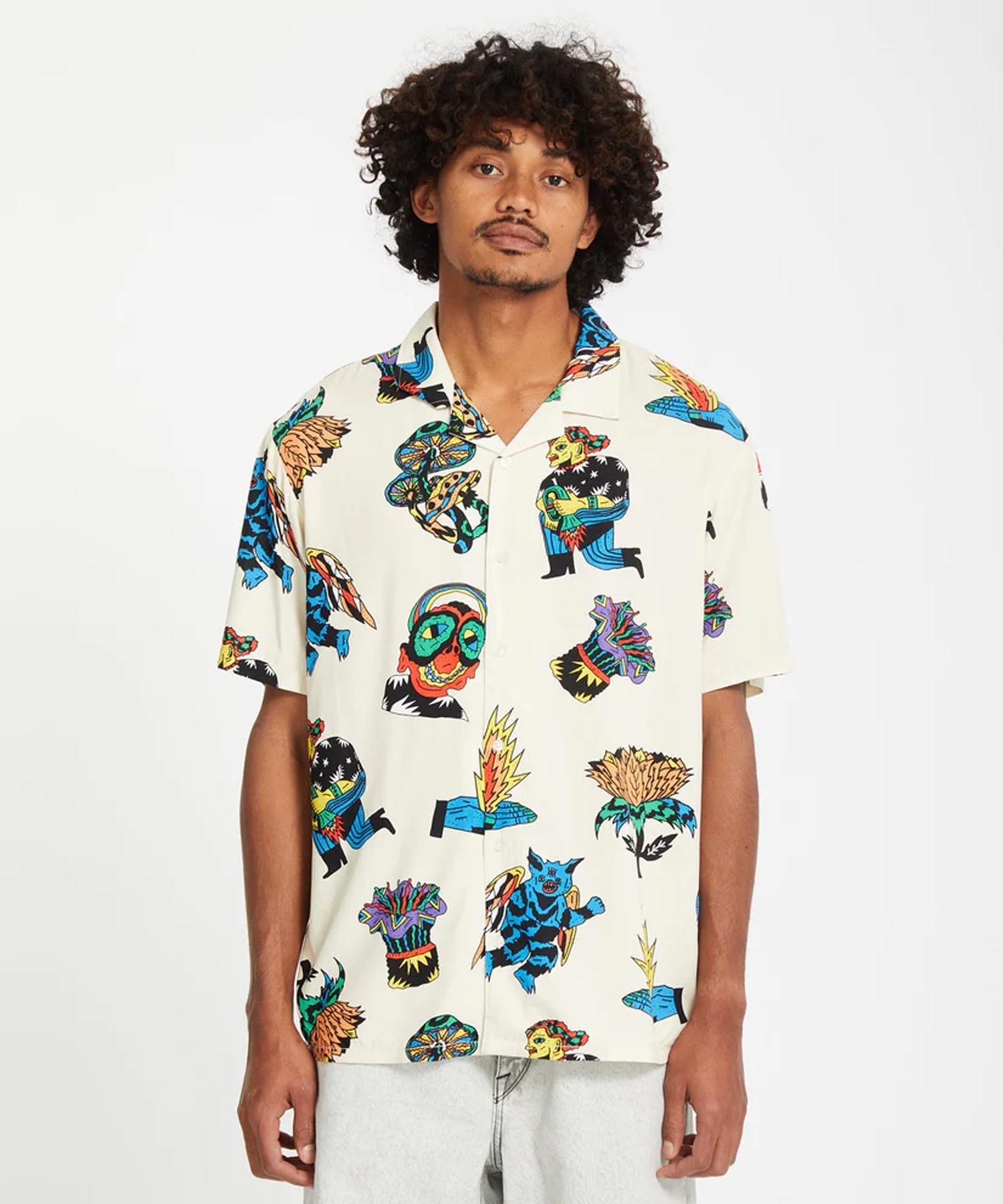 VOLCOM ボルコム 半袖 シャツ メンズ 総柄 ボクシーフィット Bob